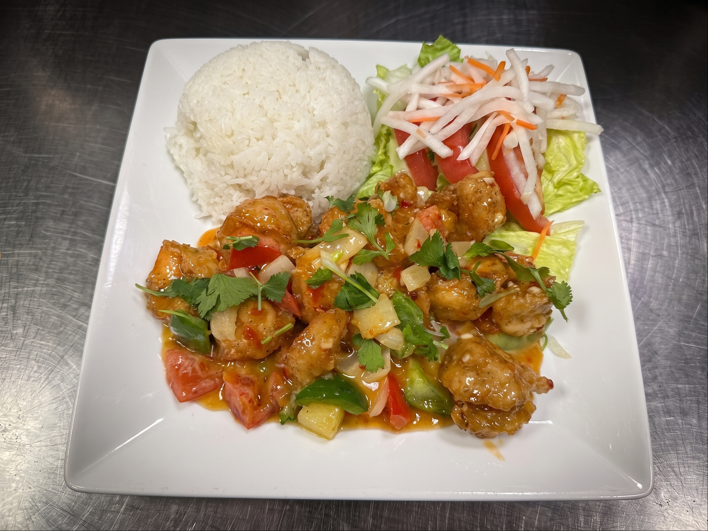 C6. Bang Bang Shrimp Plate.