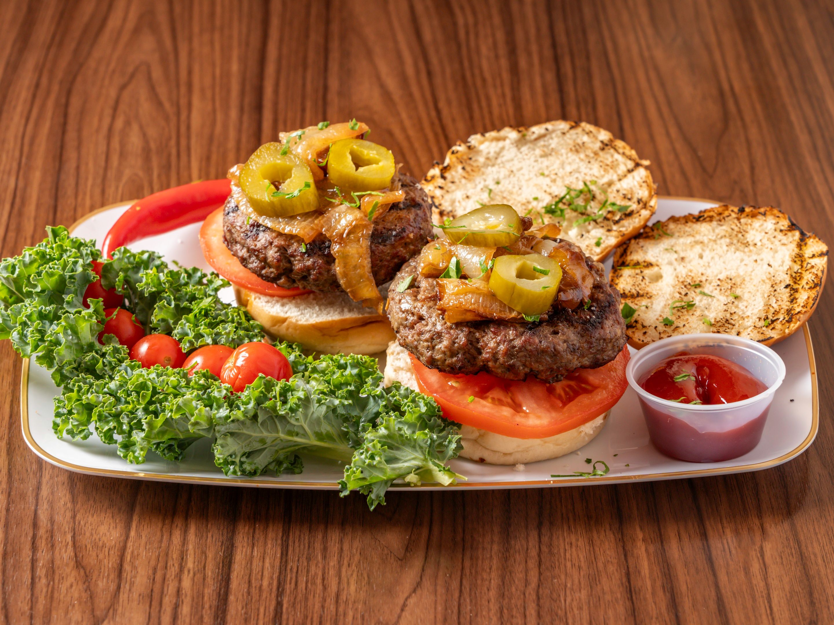 Beef Burger Platter.