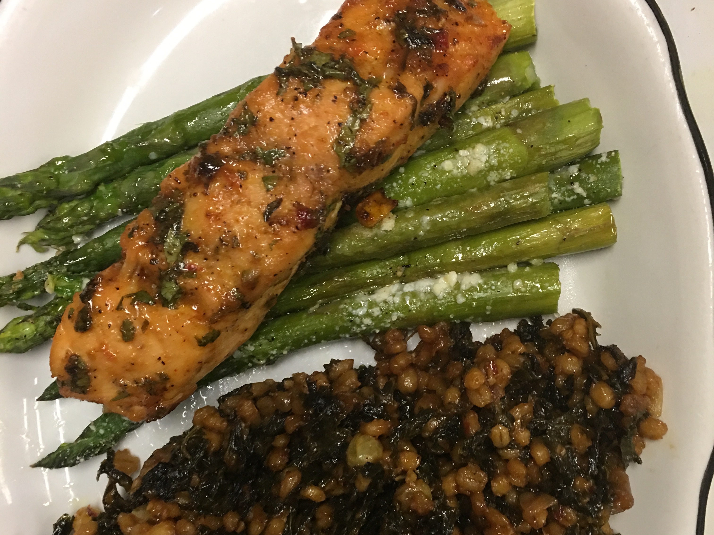 Glaze Chili Atlantic salmon.