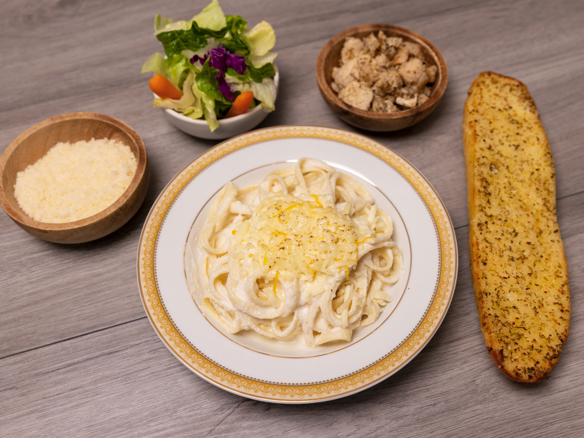 Halal Chicken Parmesan Fettuccini