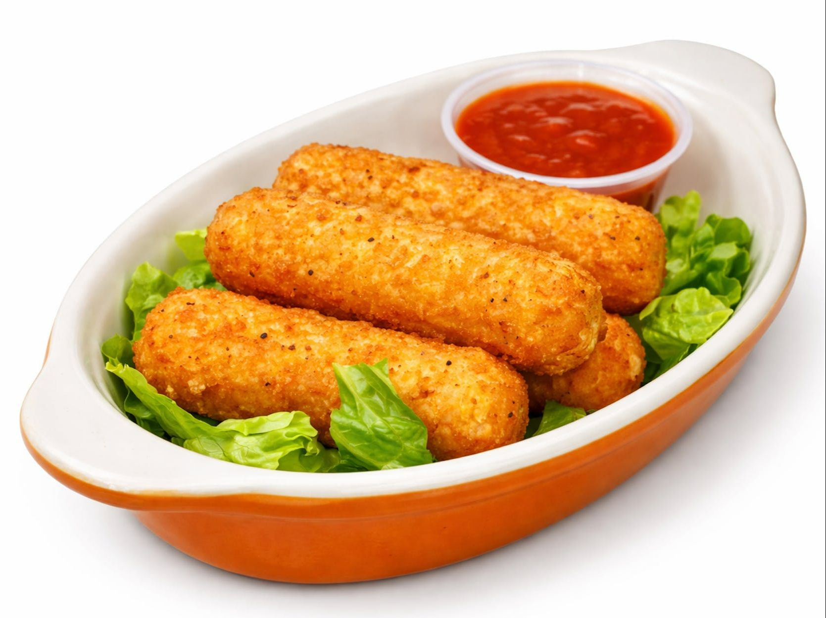 6 Mozzarella Sticks.