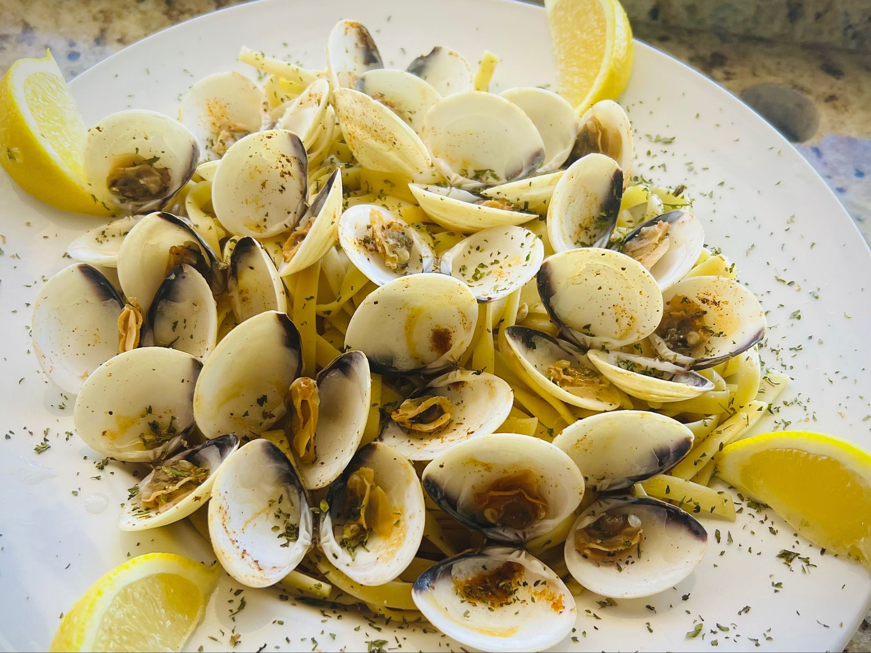 Linguini With White Clam Sauce.