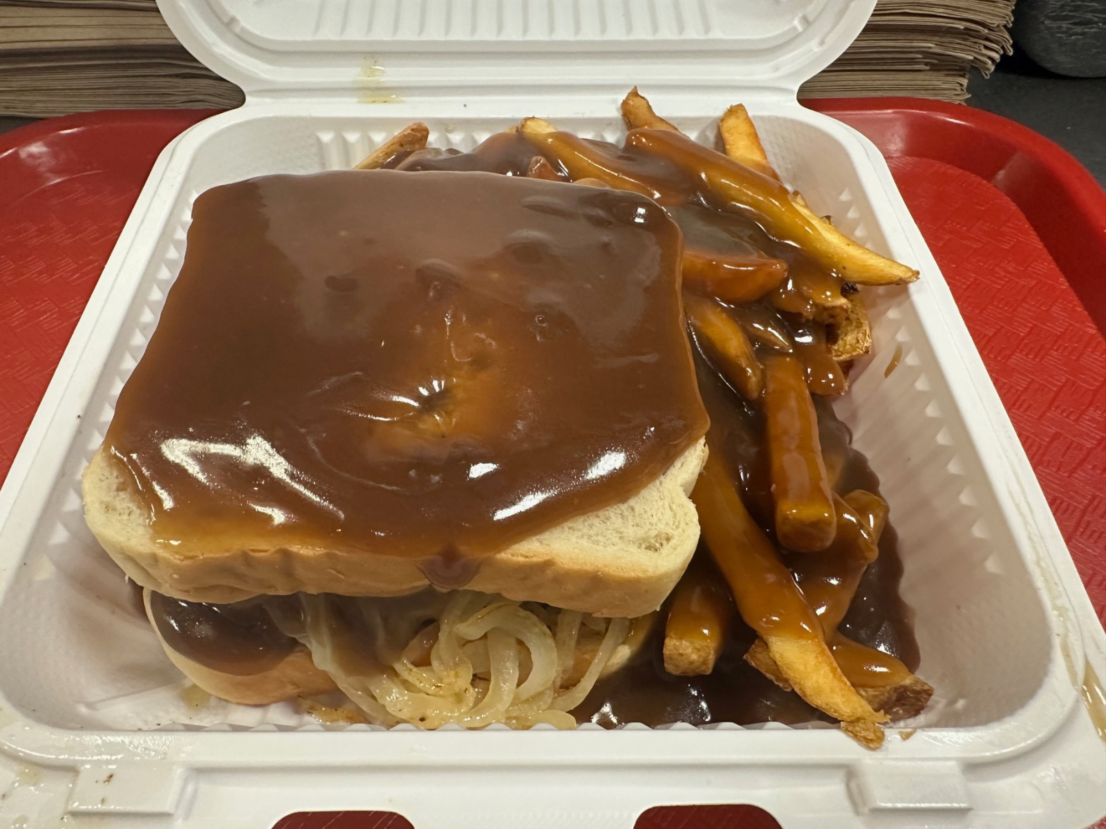 Hot Hamburger Platter.