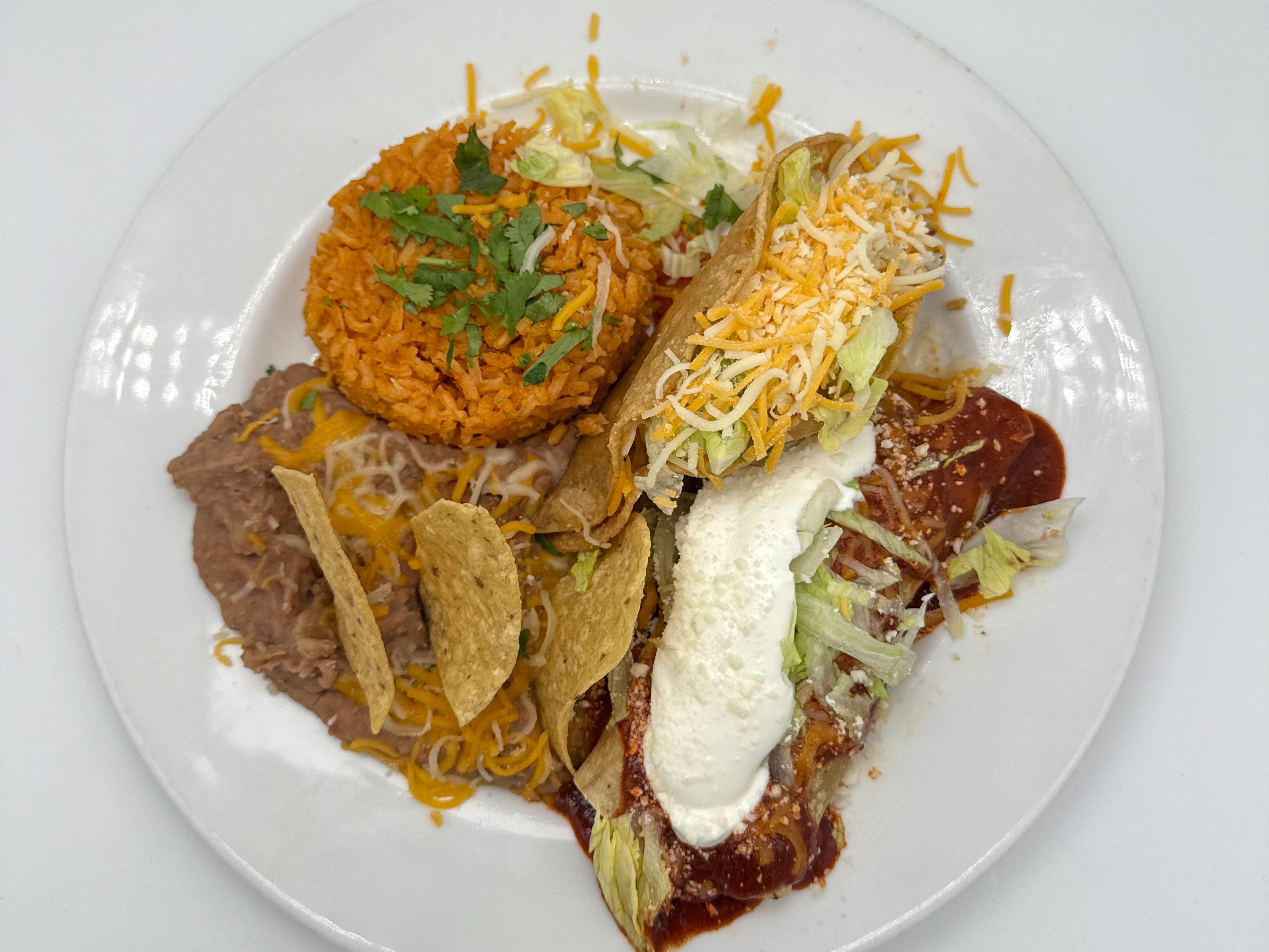 Beef Taco & Cheese Enchilada Combo.