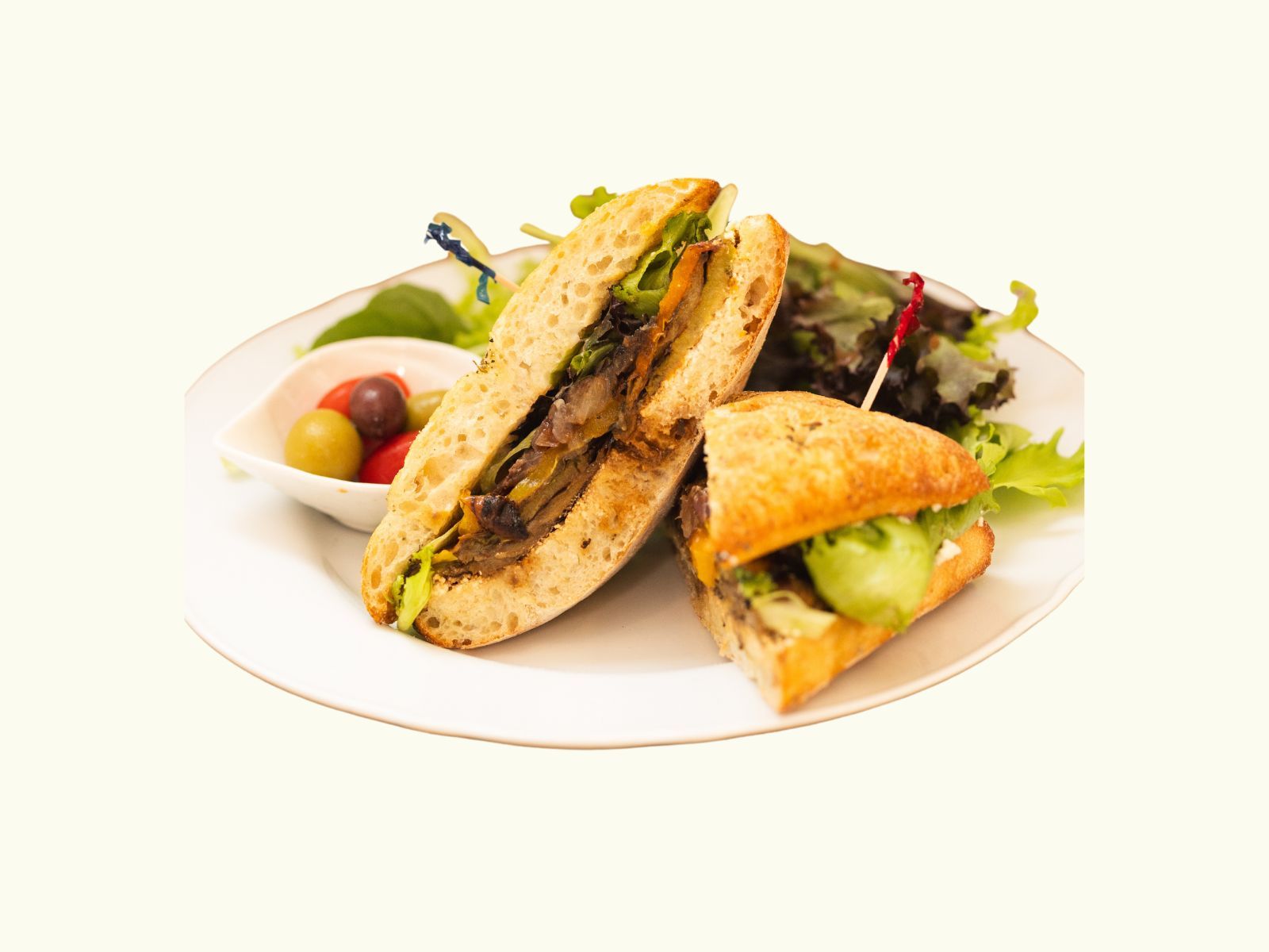 Roasted Vegetable Sandwich on Focaccia
