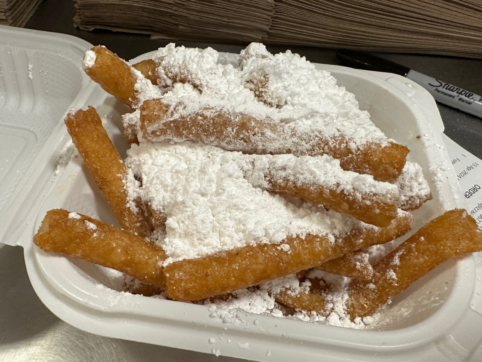 Funnel Fries With Sugar.