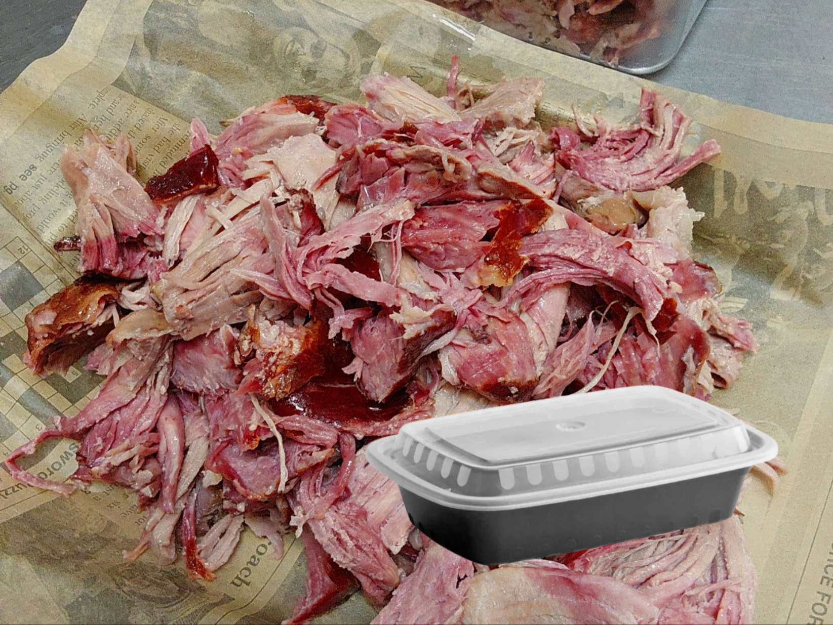 1 Pound of Pulled Pork.