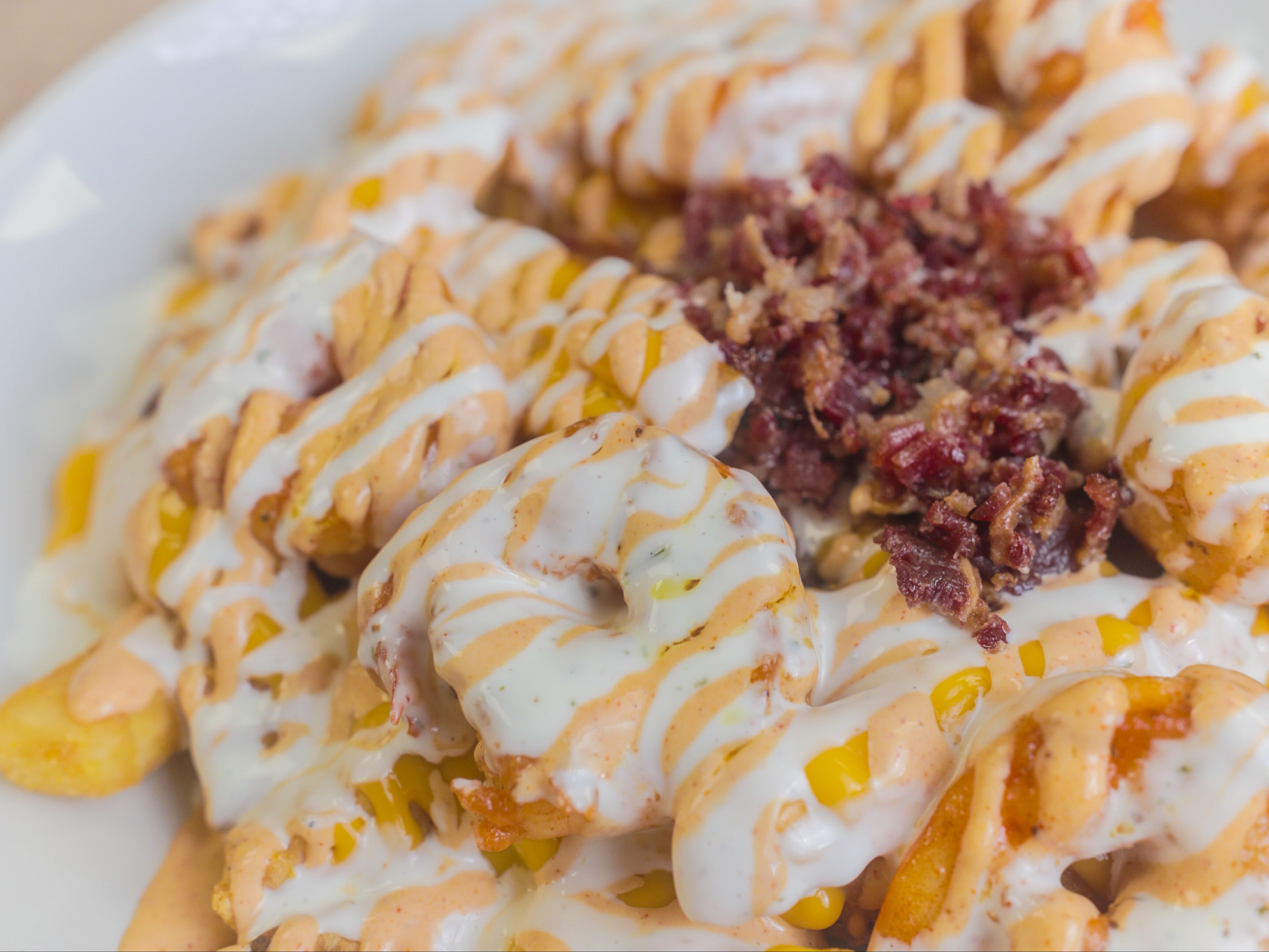 Shrimp loaded fries