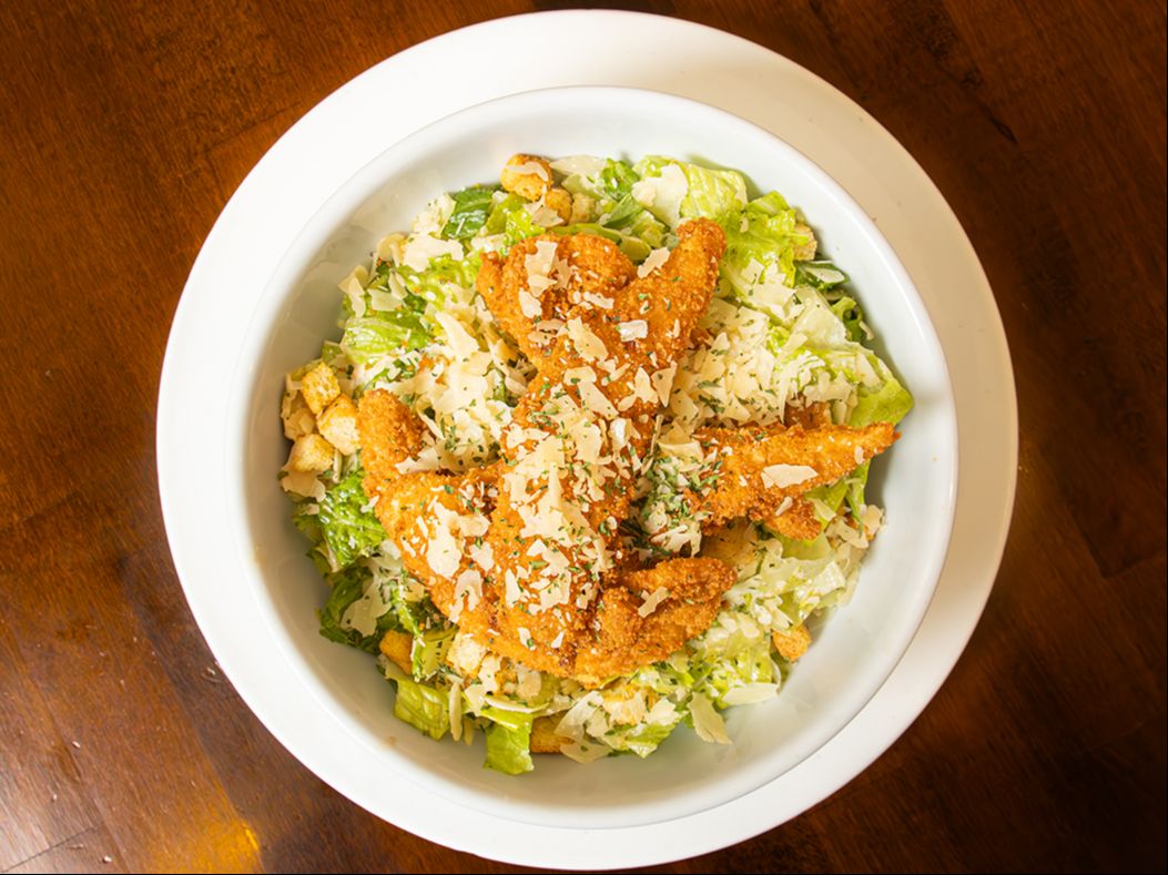 Crispy Chicken Caesar Salad.