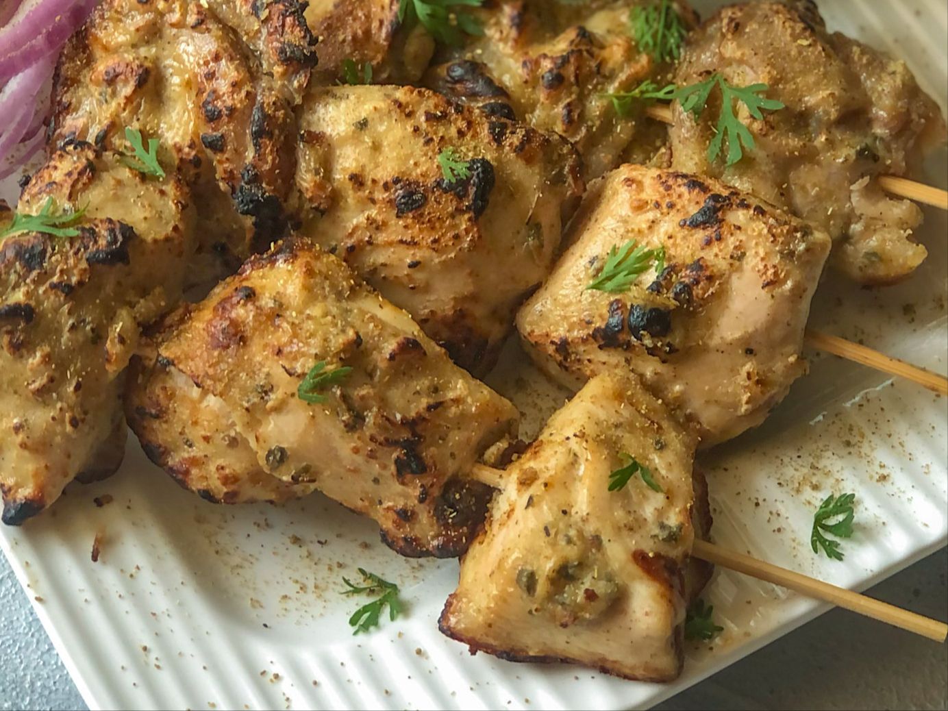 Chicken Malai Kebob.