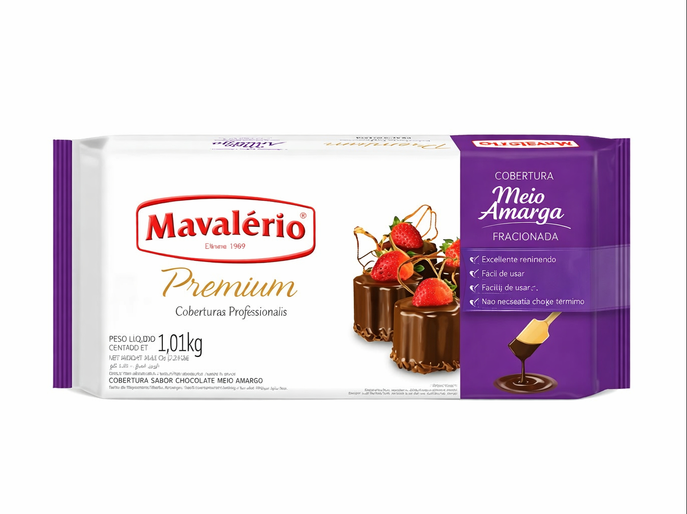 Chocolate Cobertura Meio Amargo 1.01kg - Mavalerio.
