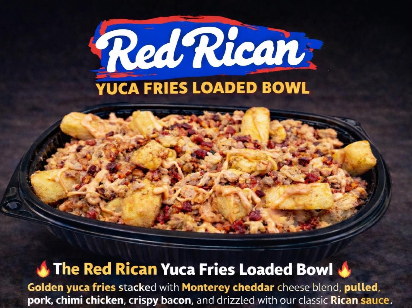 Yuca Rican Loaded Fries.