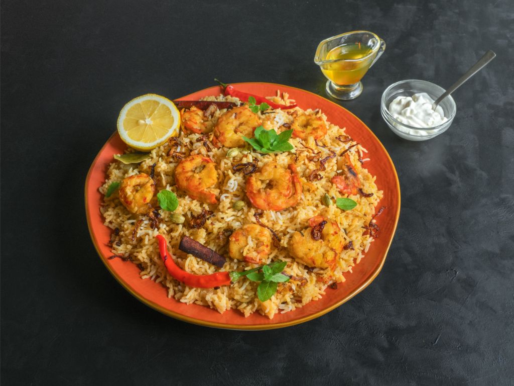 Shrimp Biryani.