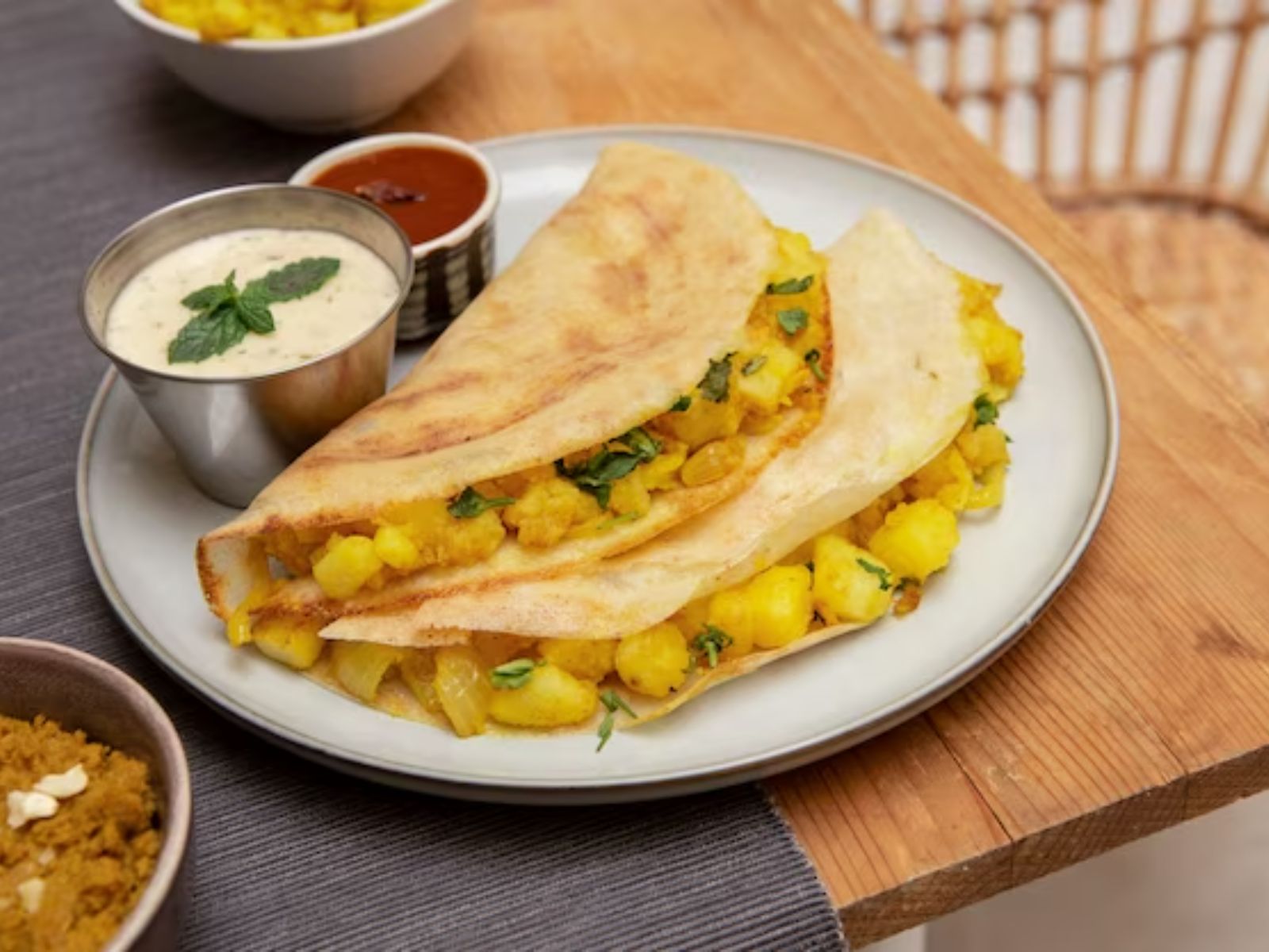 Masala Dosa (V, GF, NF, DF).