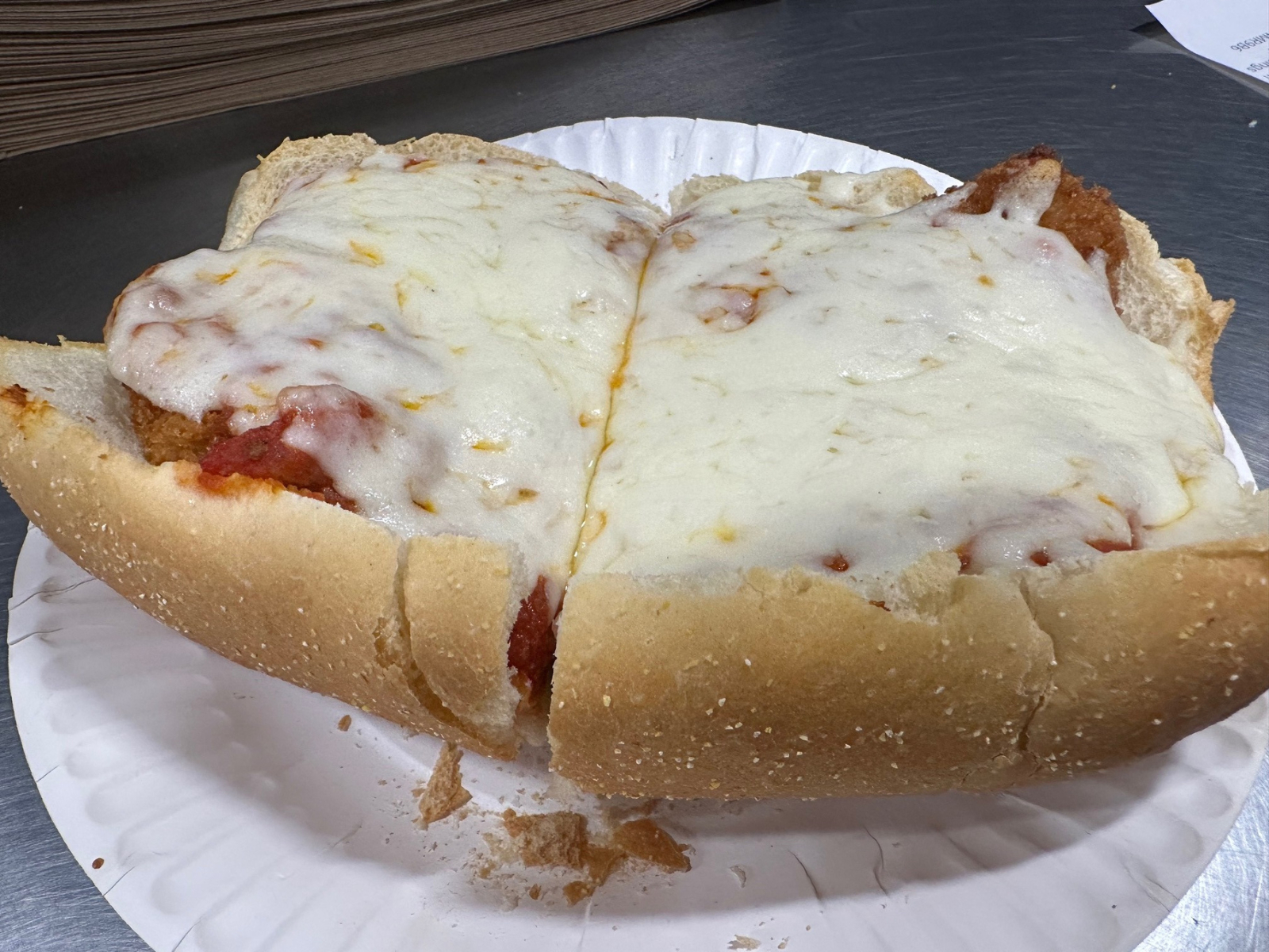 Fried Shrimp Parm Sub.