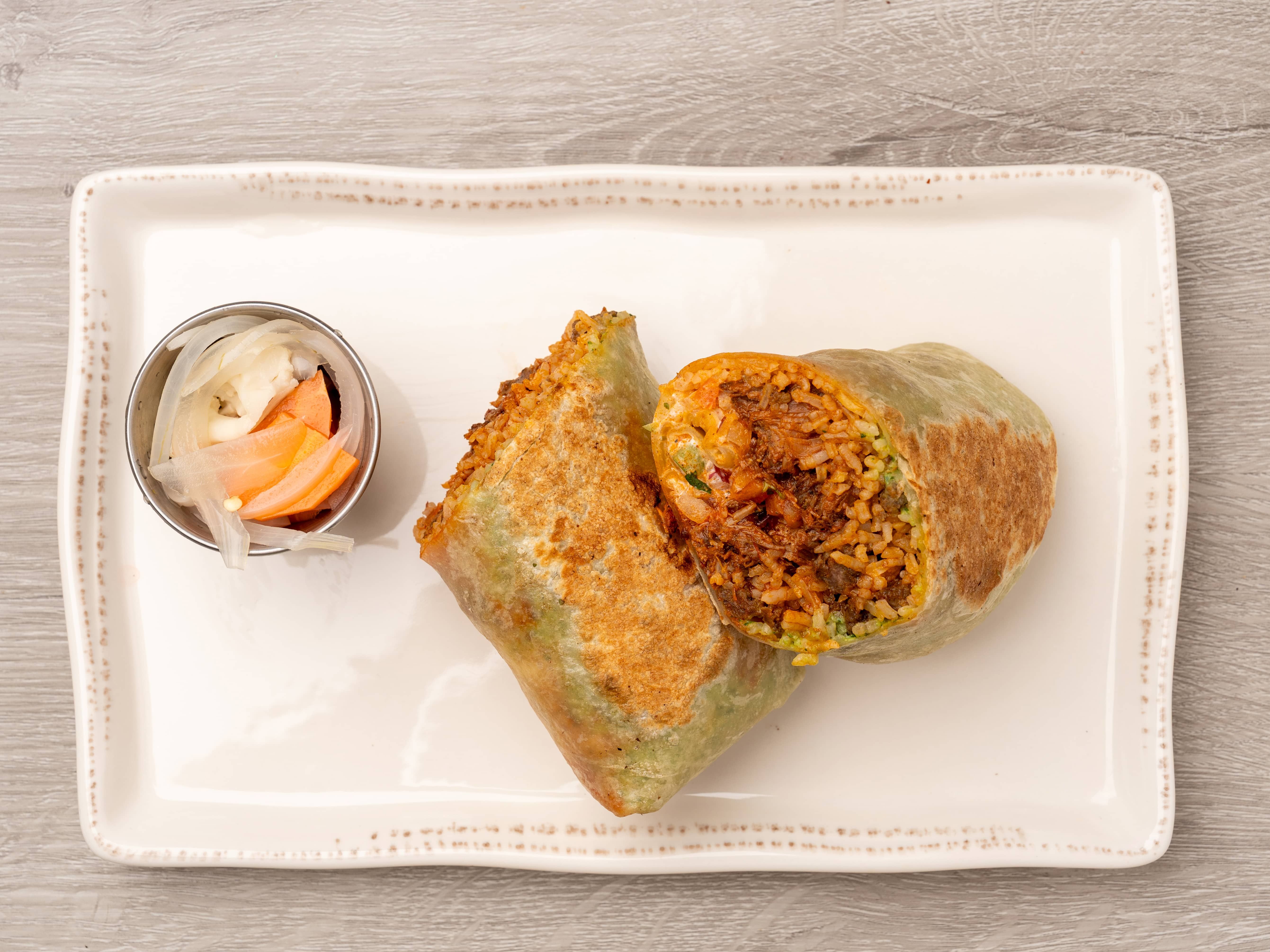 Lamb Hashwe Burrito.