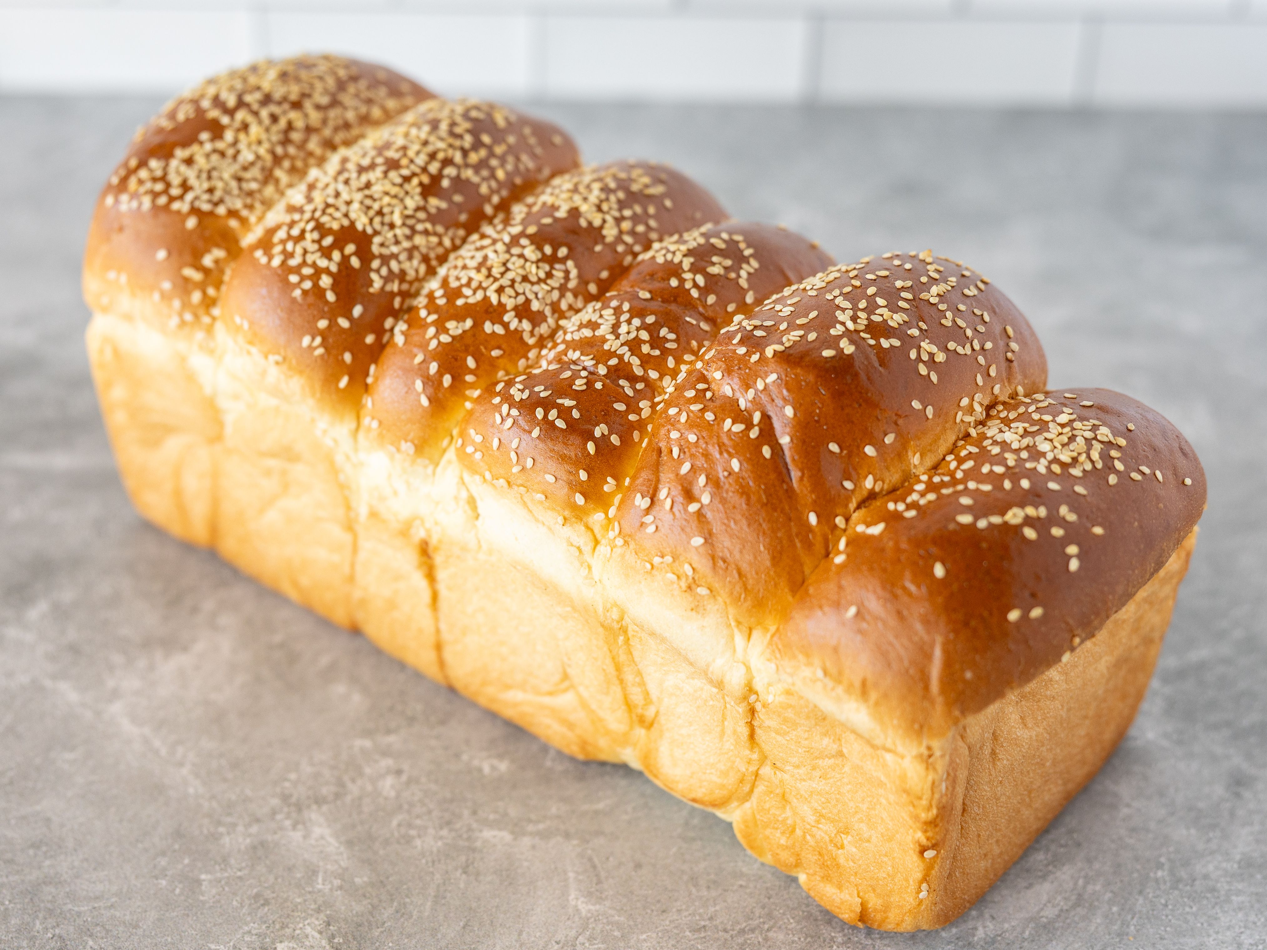 Egg Sesame Challah Sandwich Loaf.