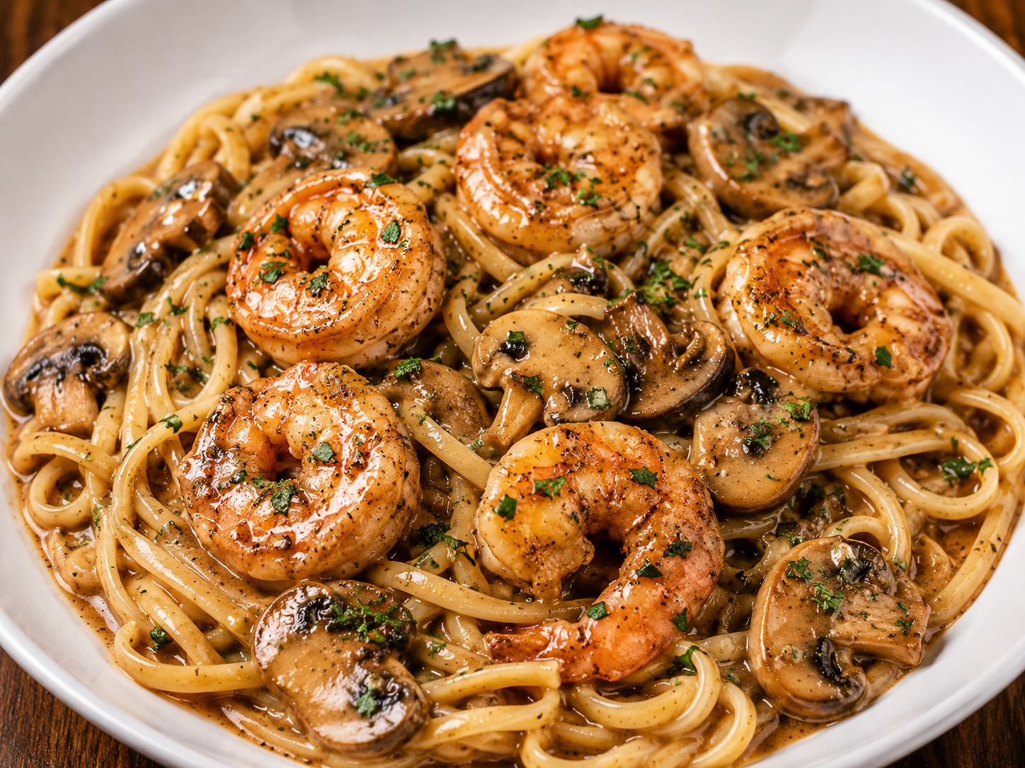 SHRIMP MARSALA LINGUINE.