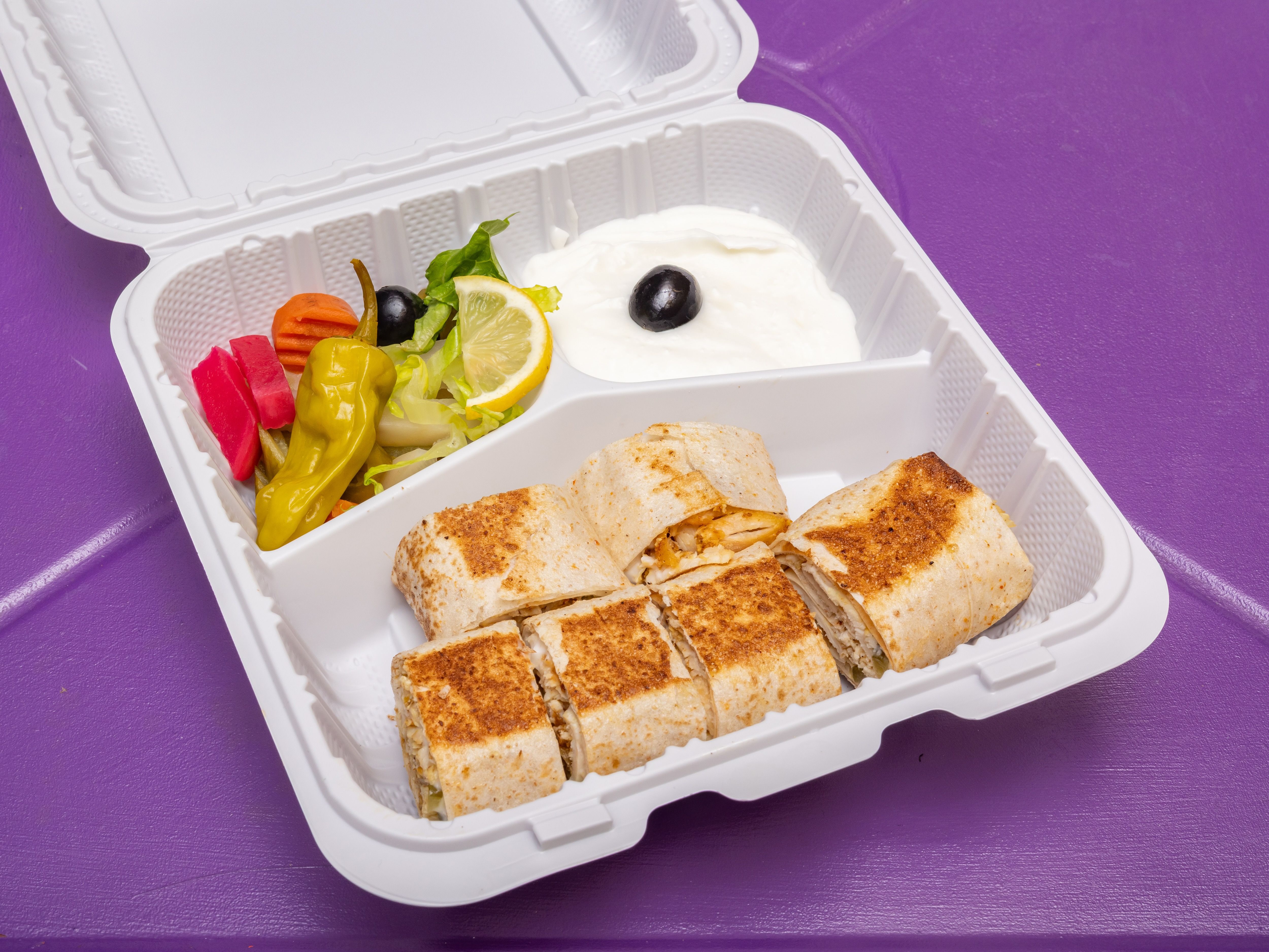 Shish Tawook Sandwich (Saj).