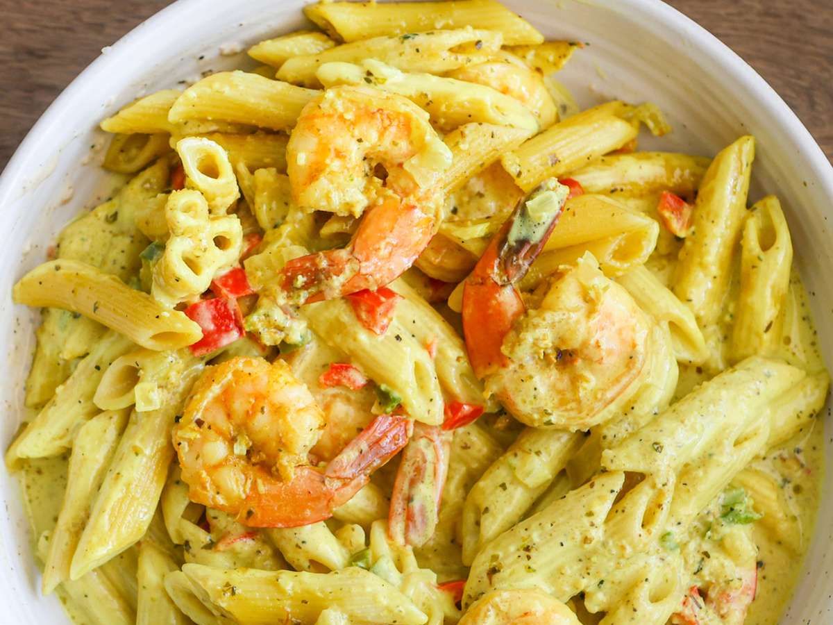 Curry Shrimp Pasta.