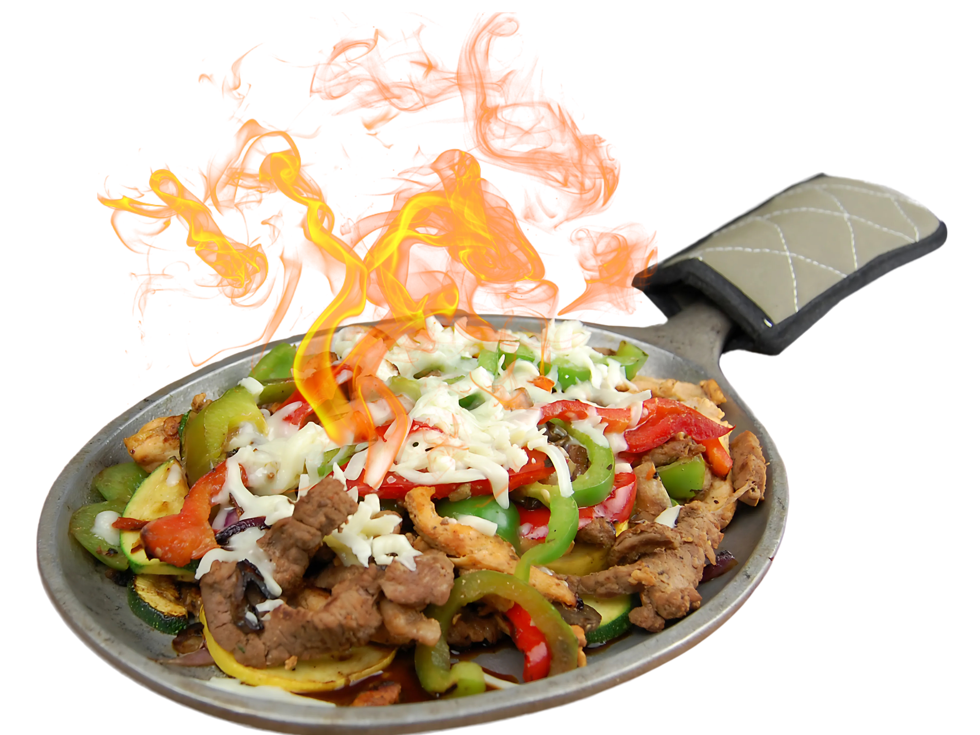 Flaming Cheese Fajitas.