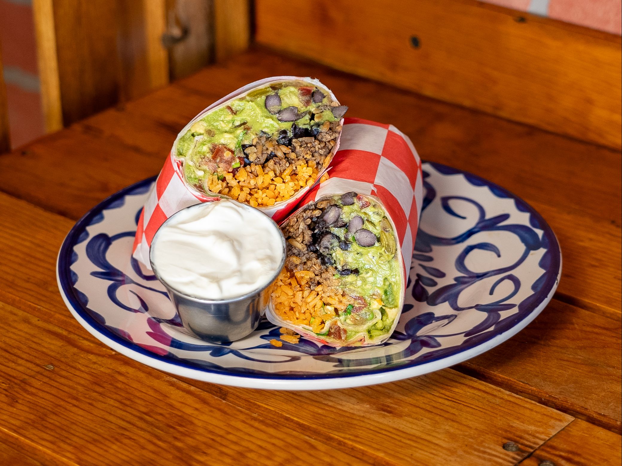 Mushroom & Spinach Burrito.