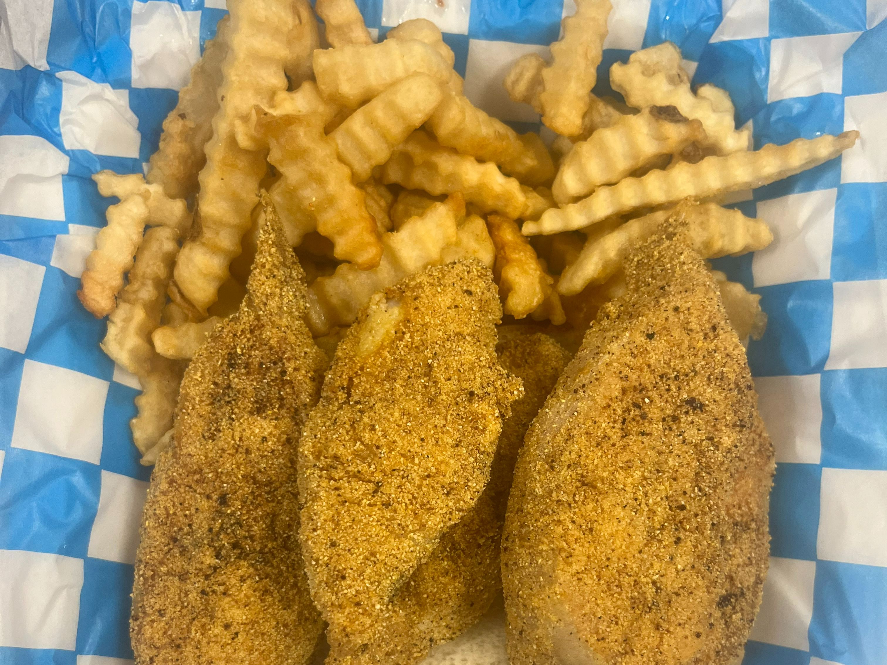 5 PIECE  CATFISH STEAK DINNER WITH FRIES