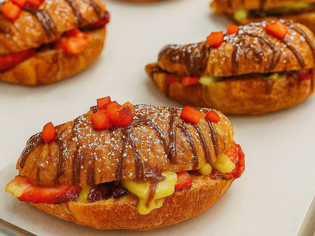 Strawberry Dubai Chocolate Croissaint