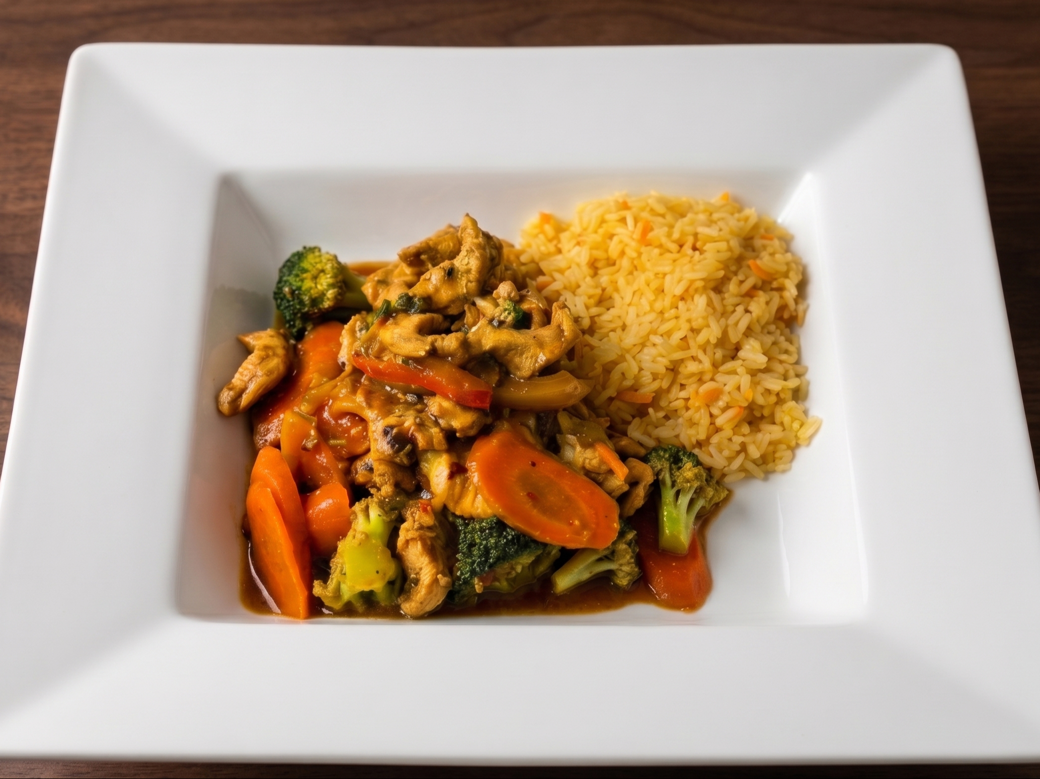 Chicken Stir W/ White Rice.