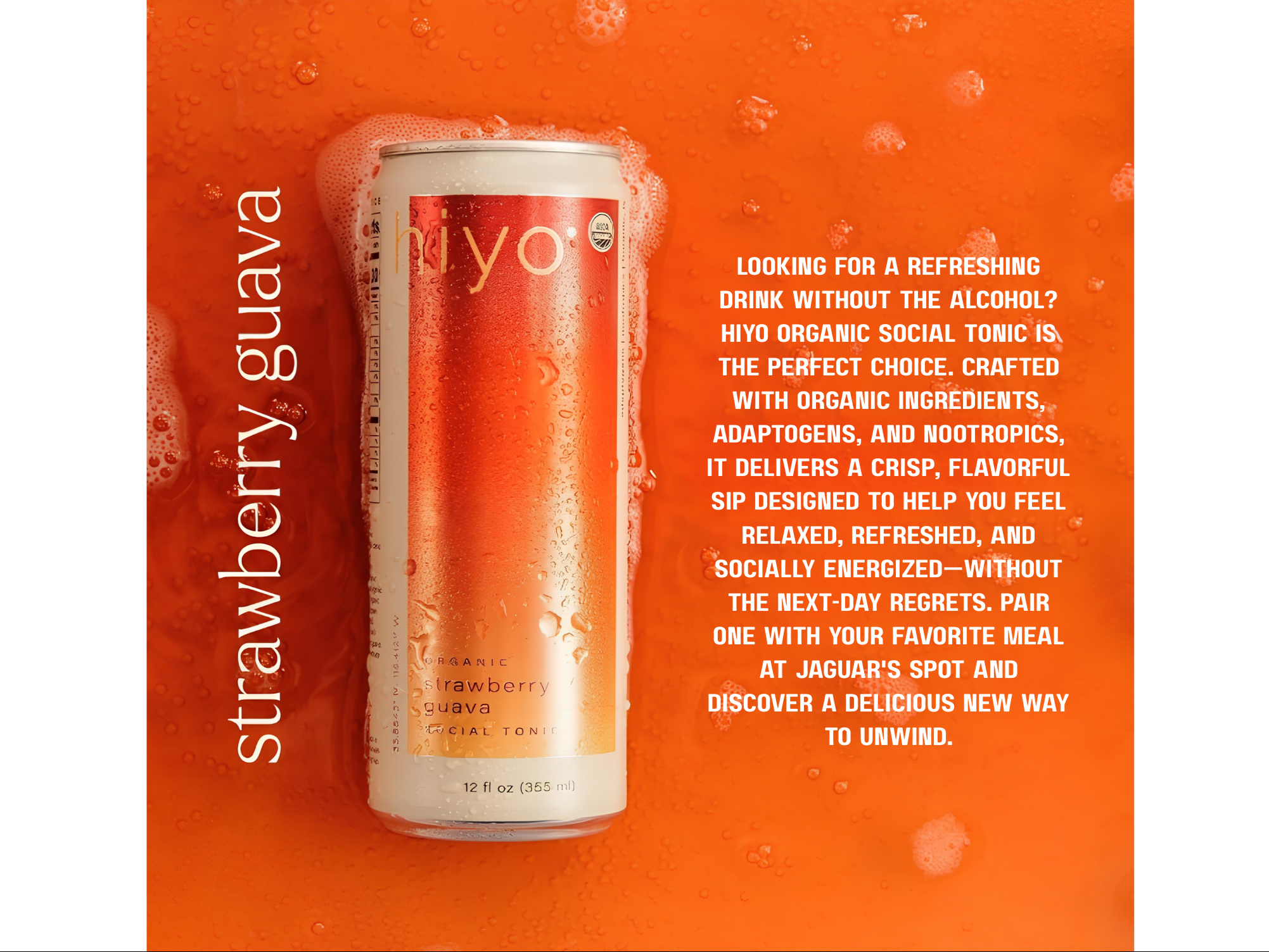 Hiyo Organic Social Tonic Strawberry Guava.