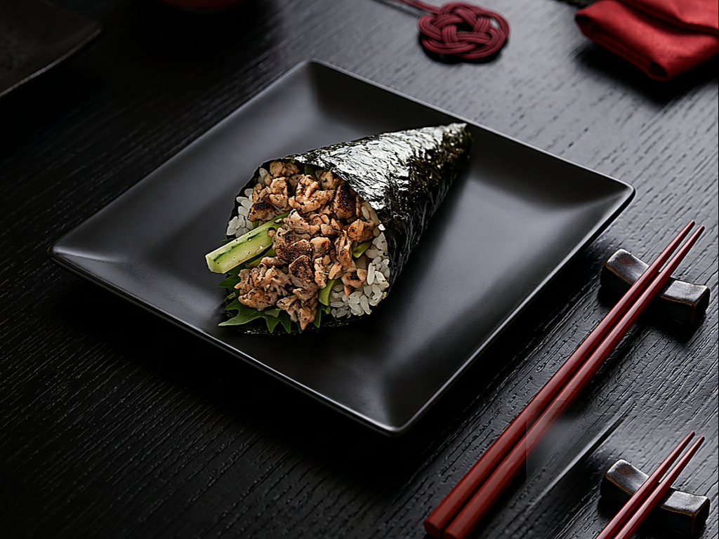 Salmon Skin Hand Roll.