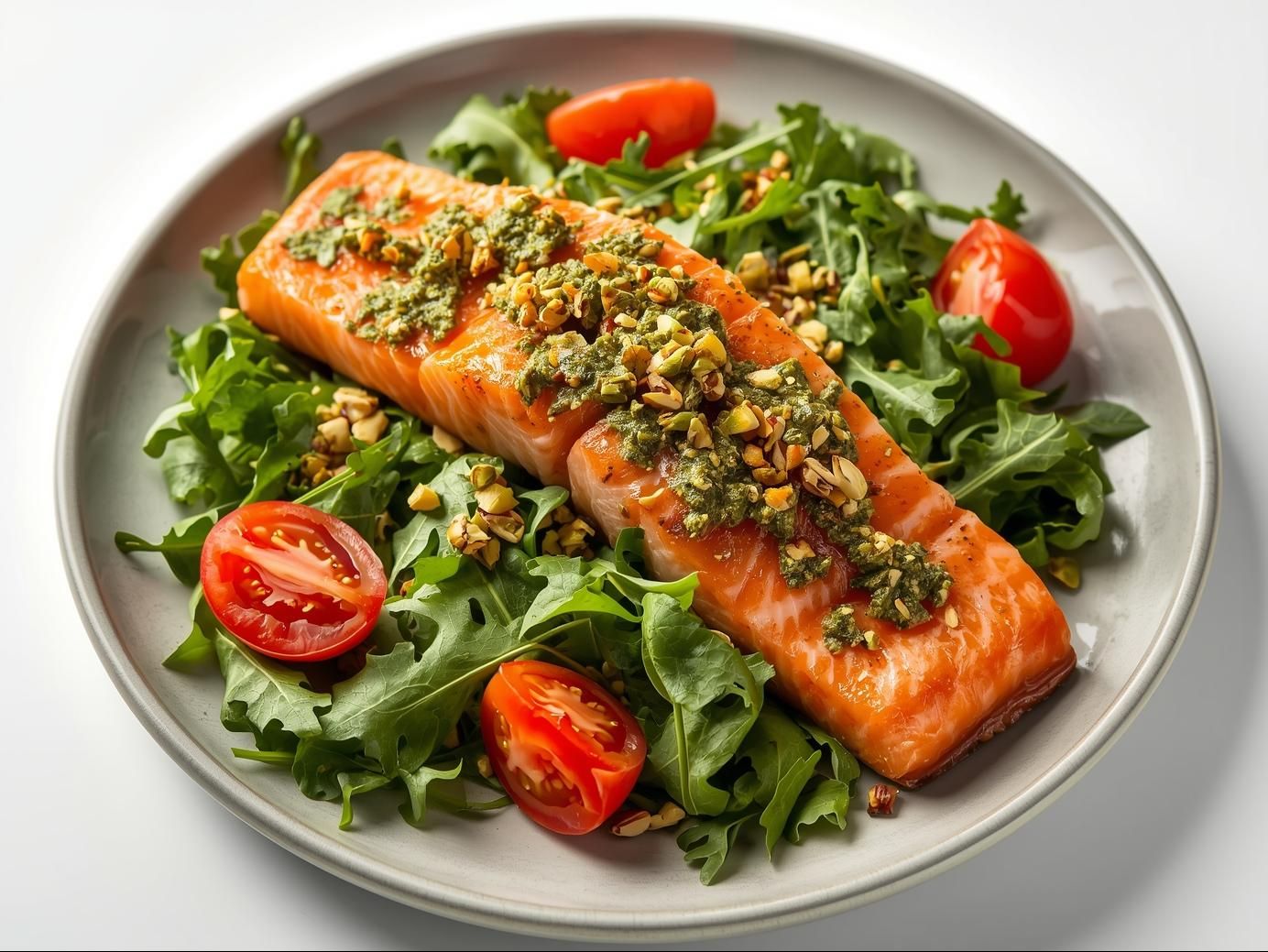 FRESH SALMON & ARUGULA SALAD.