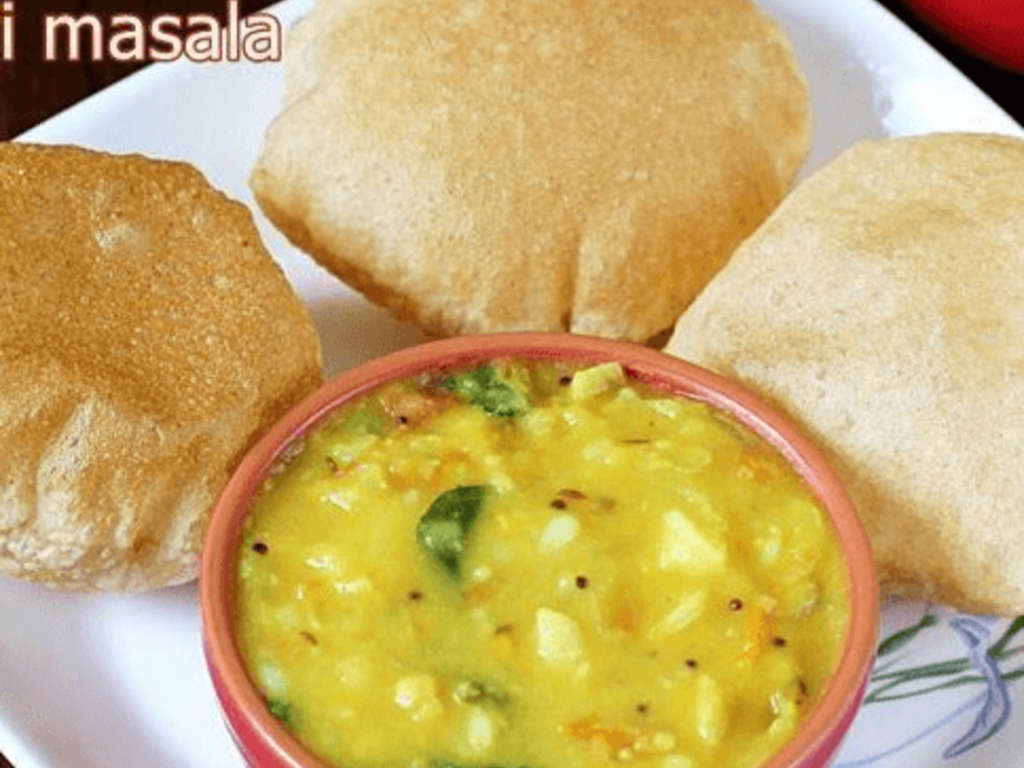 Poori (3ps) Aloo Subji.