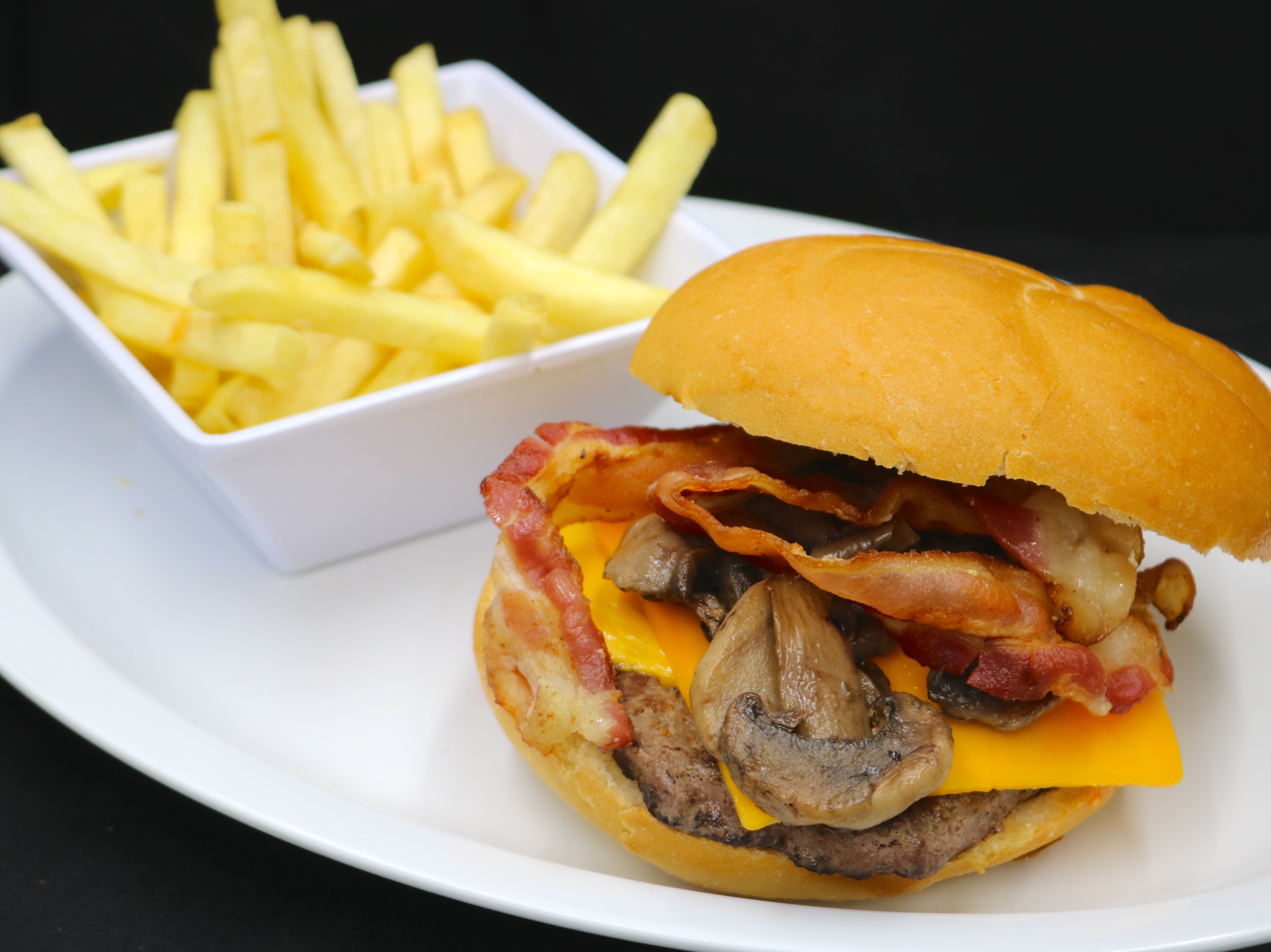 Cowboy Burger w/ French Fries.