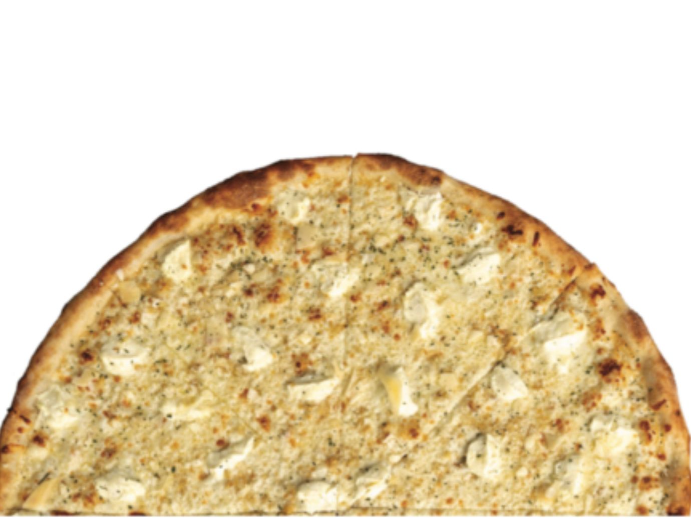 30" Mega White Pizza.