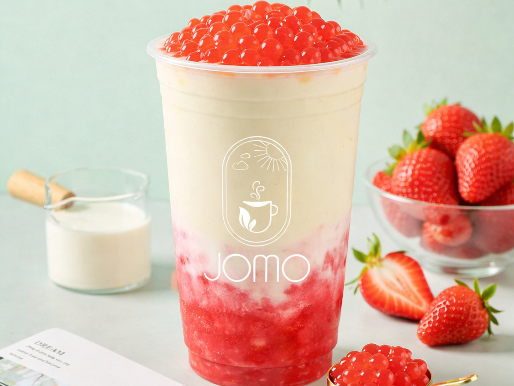 Strawberry Fresh Milk w/t Strawberry Pop.