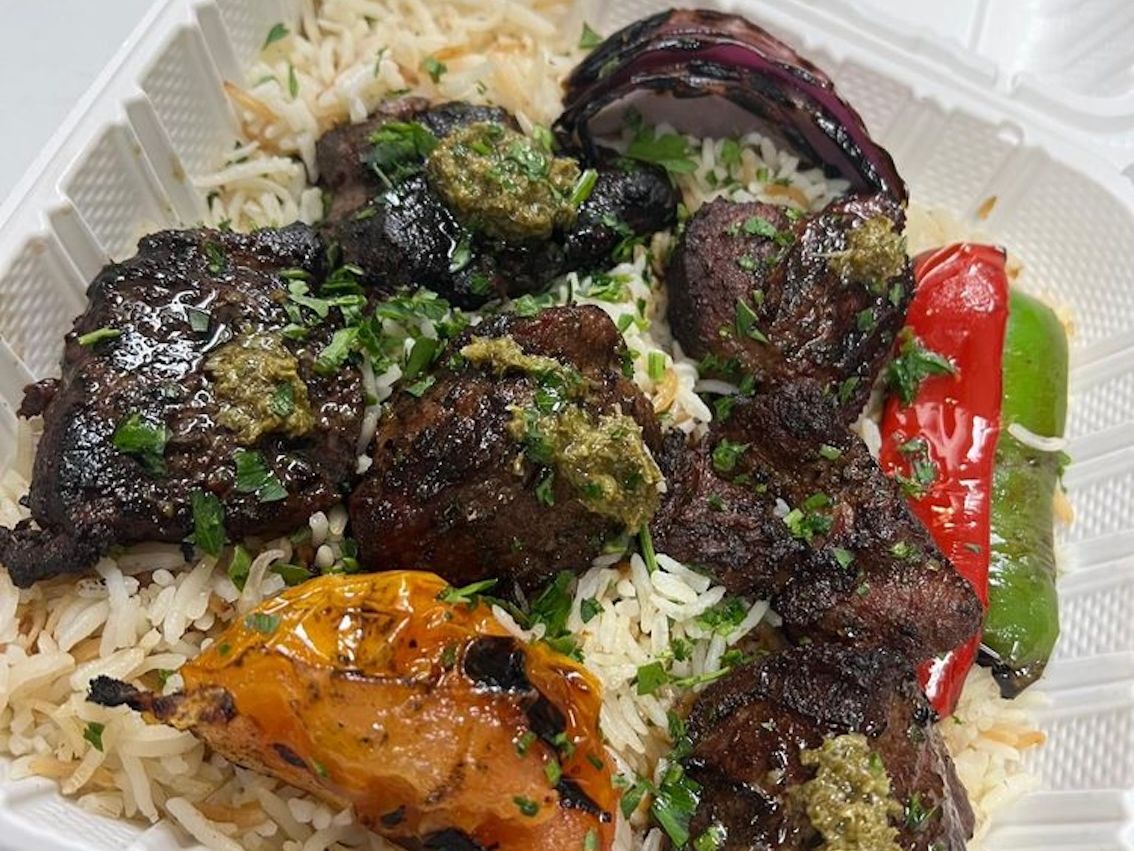 Beef Shish Kebab Plate.