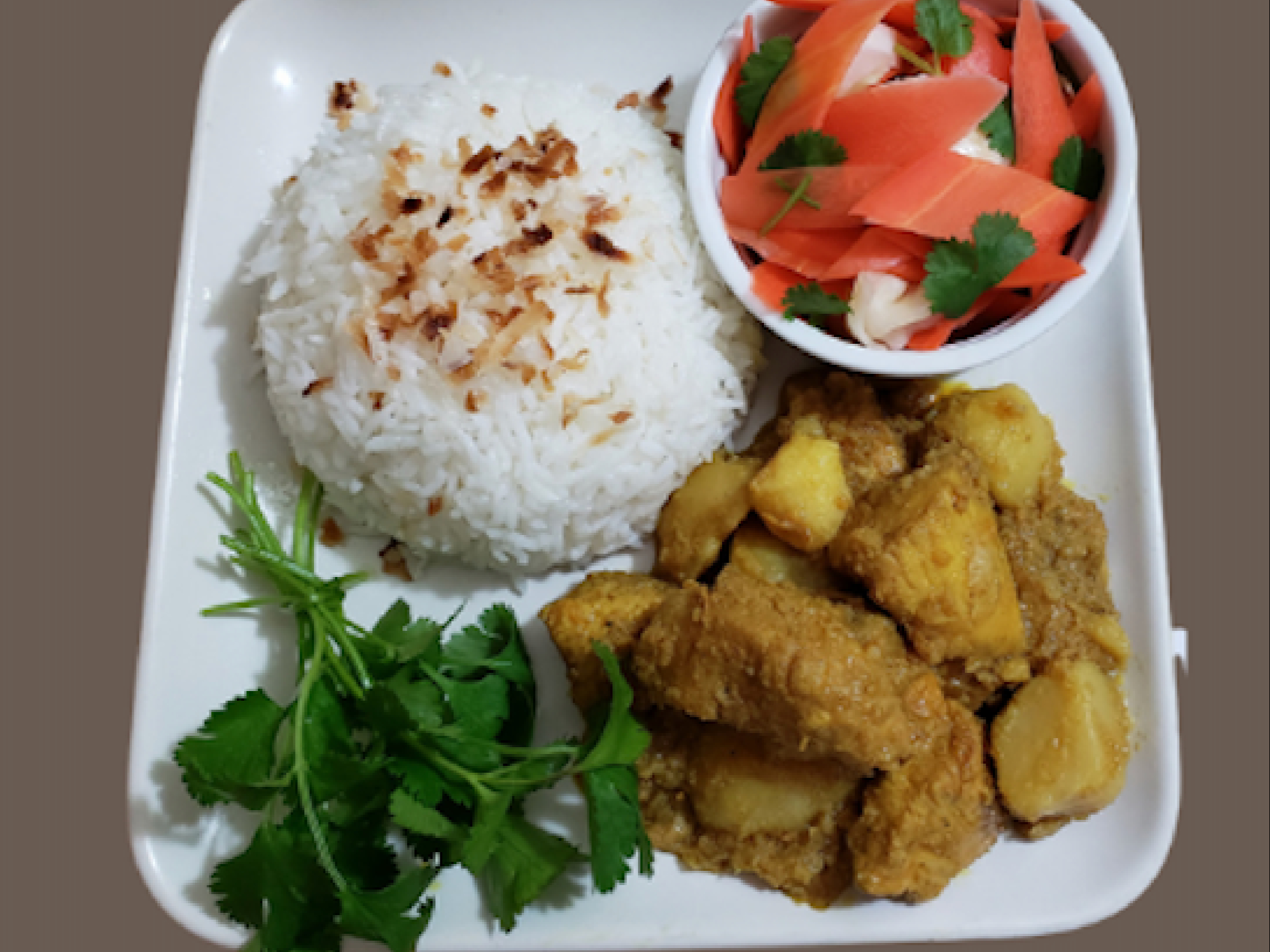 Chicken Potato Curry W/ Rice.
