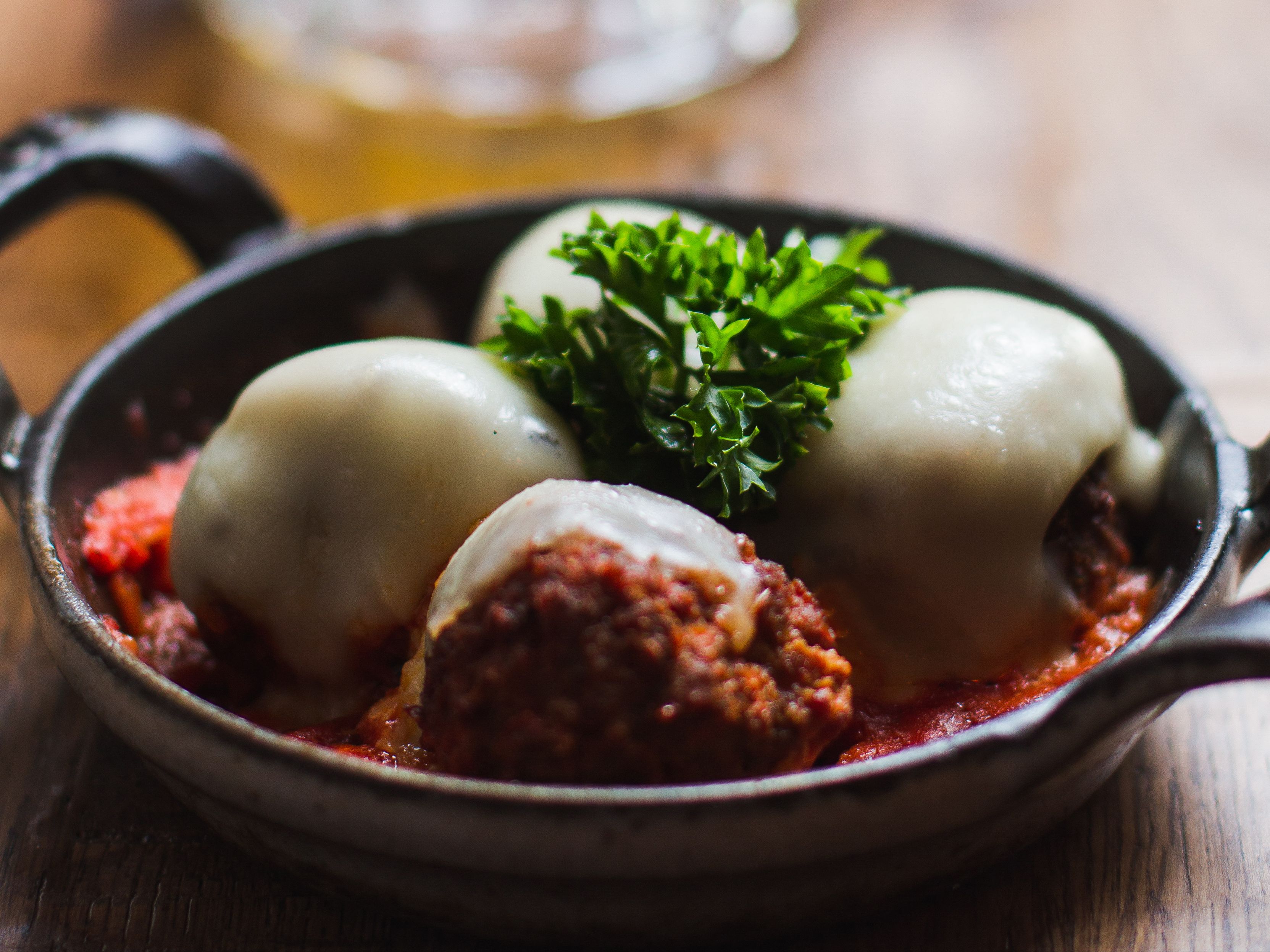 Meatballs Parmigiana.