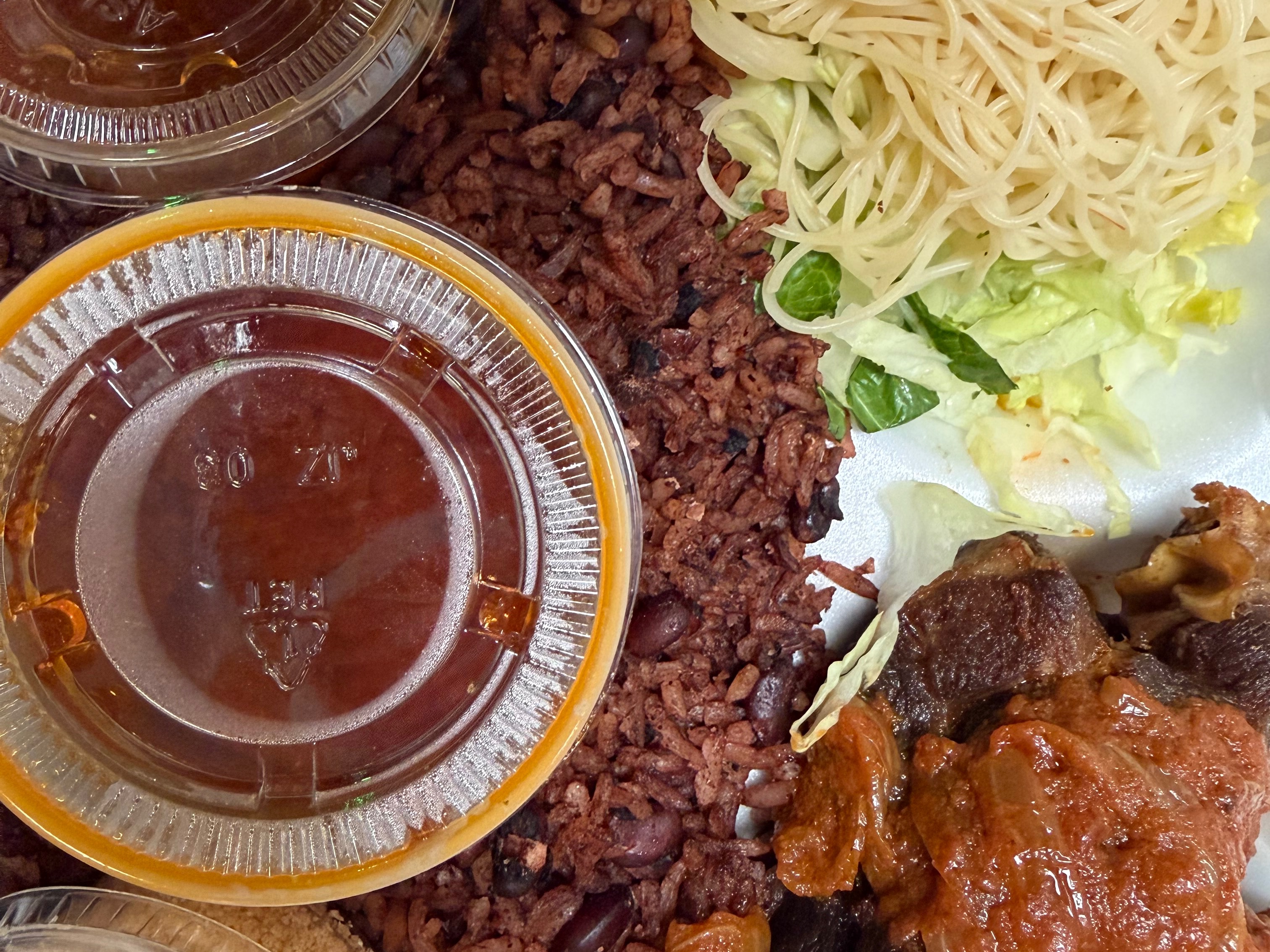 Waakye w/ Goat.