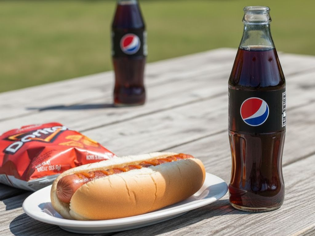 Hot Dog, Chip, And A Drink Combo.