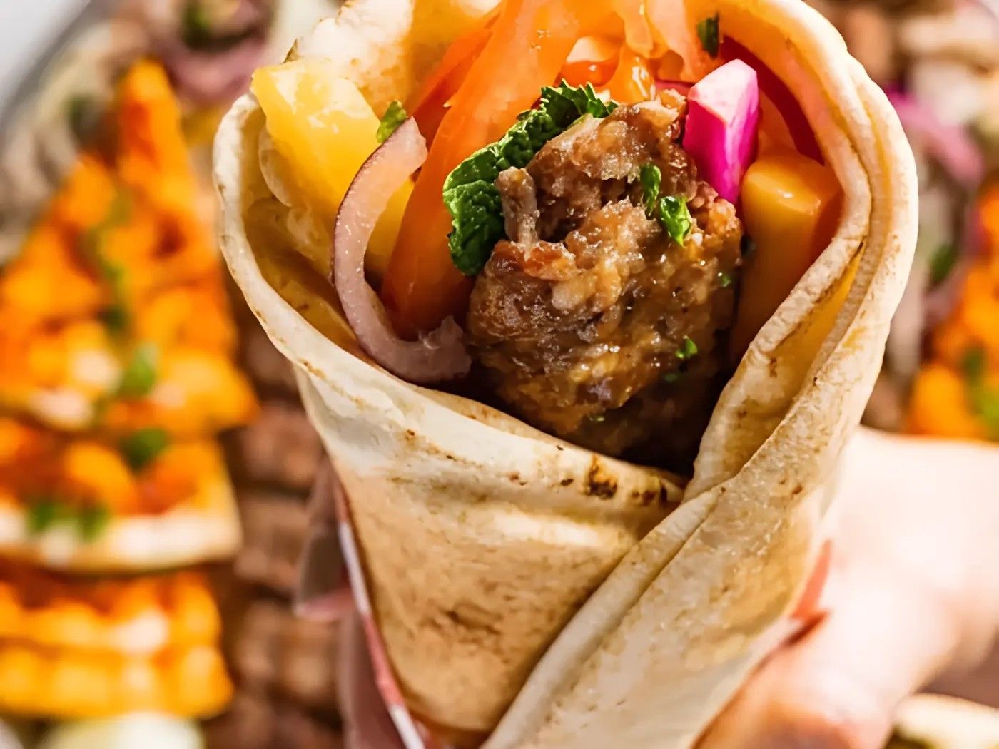 Beef Kafta Sandwich.