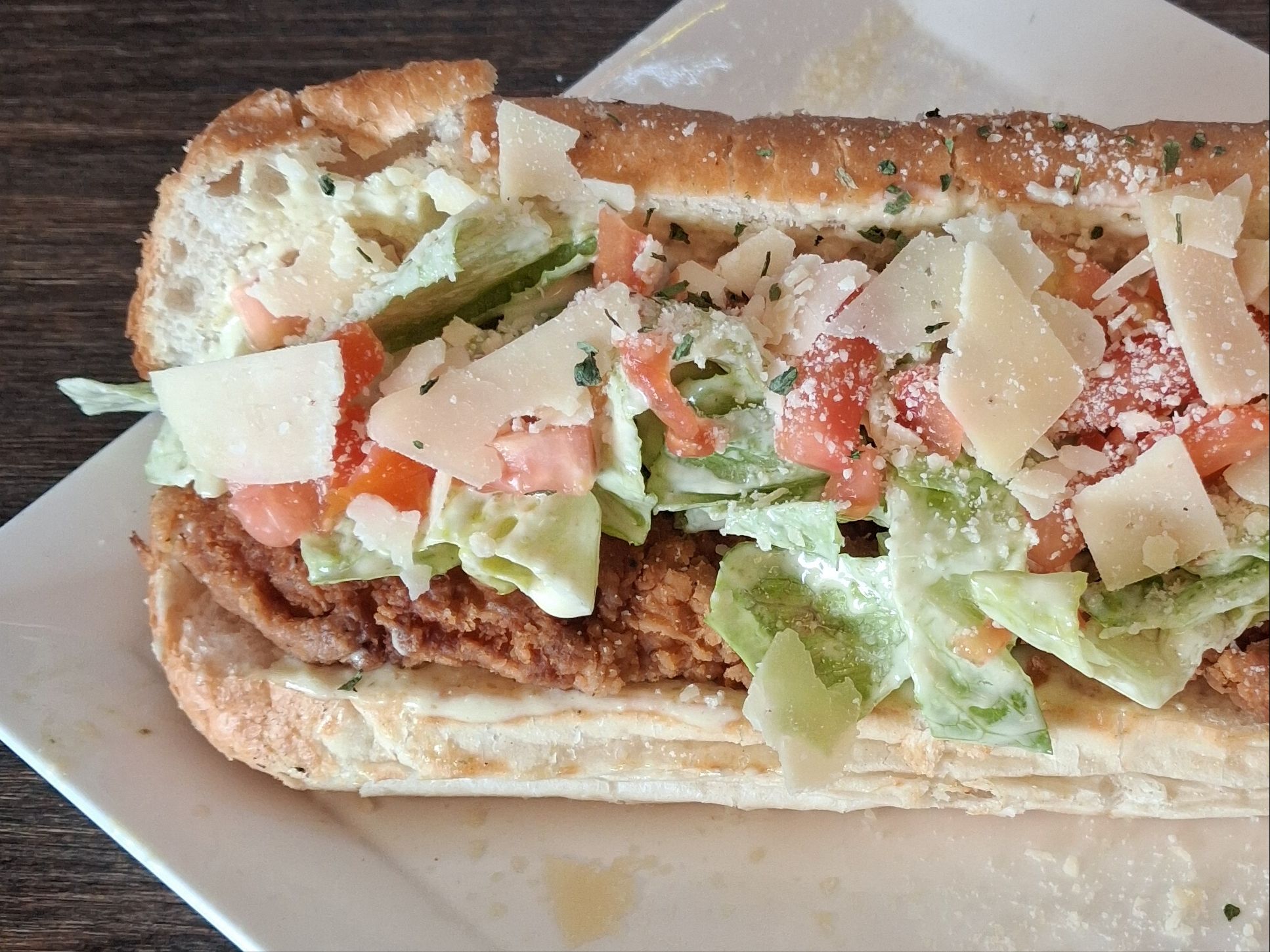 Grilled Chicken Caesar Half Sandwich.