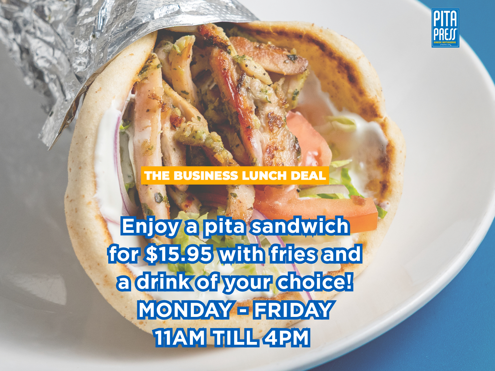 Lunch Deal Halloumi Pita.