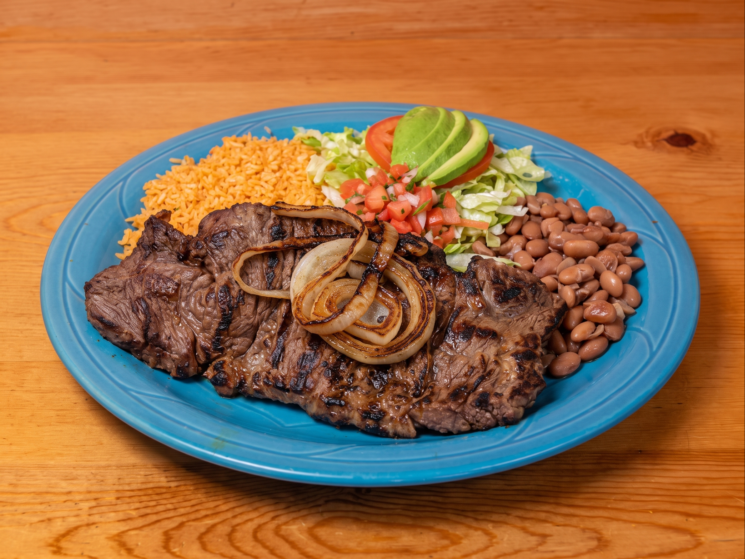 Carne Asada Con Camarones.