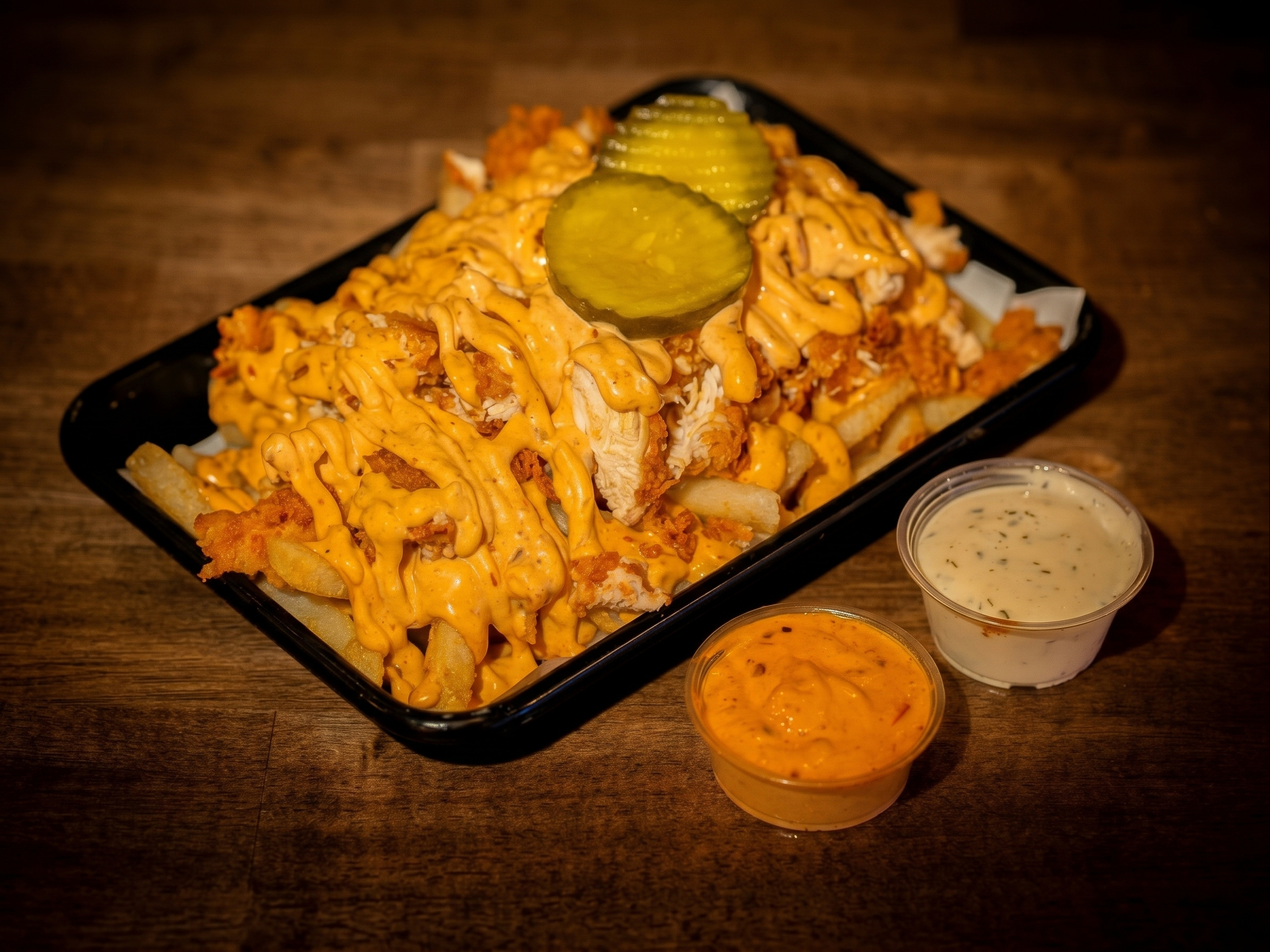 Flamin Loaded Mac & Cheese W/2 Tenders.