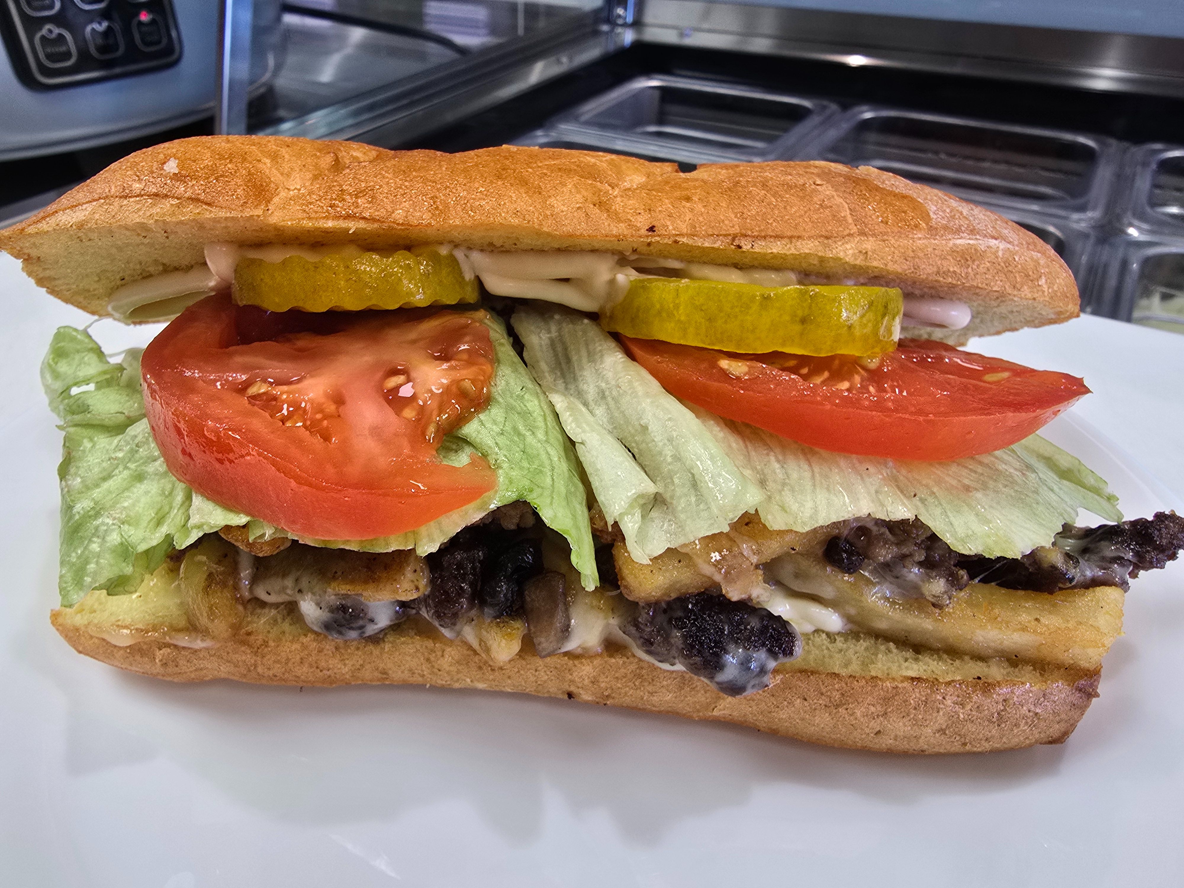 Italian Cheese Burger w/ Fries.