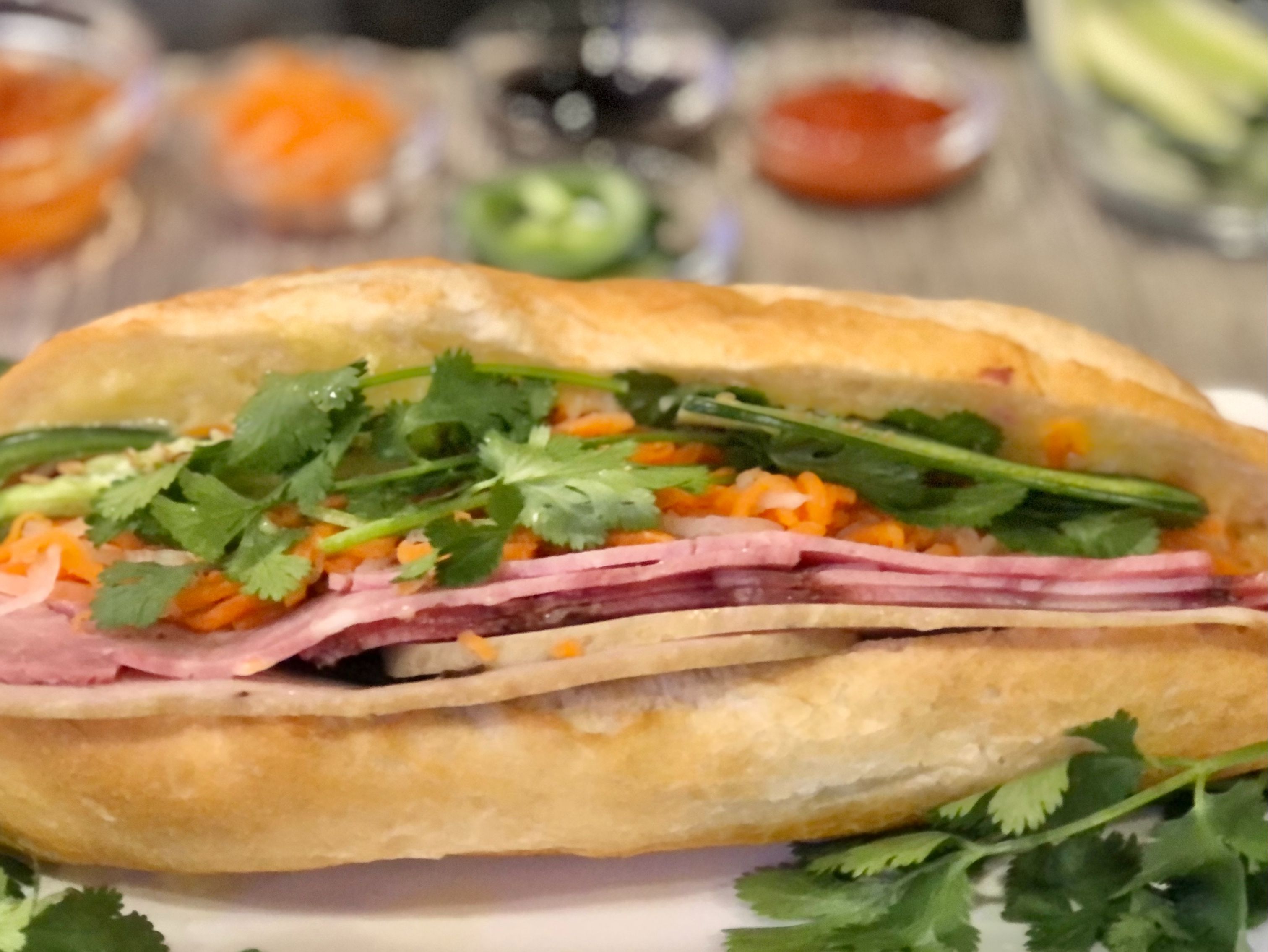 BM110. Ham, Pork, Pate, Combo Banh Mi