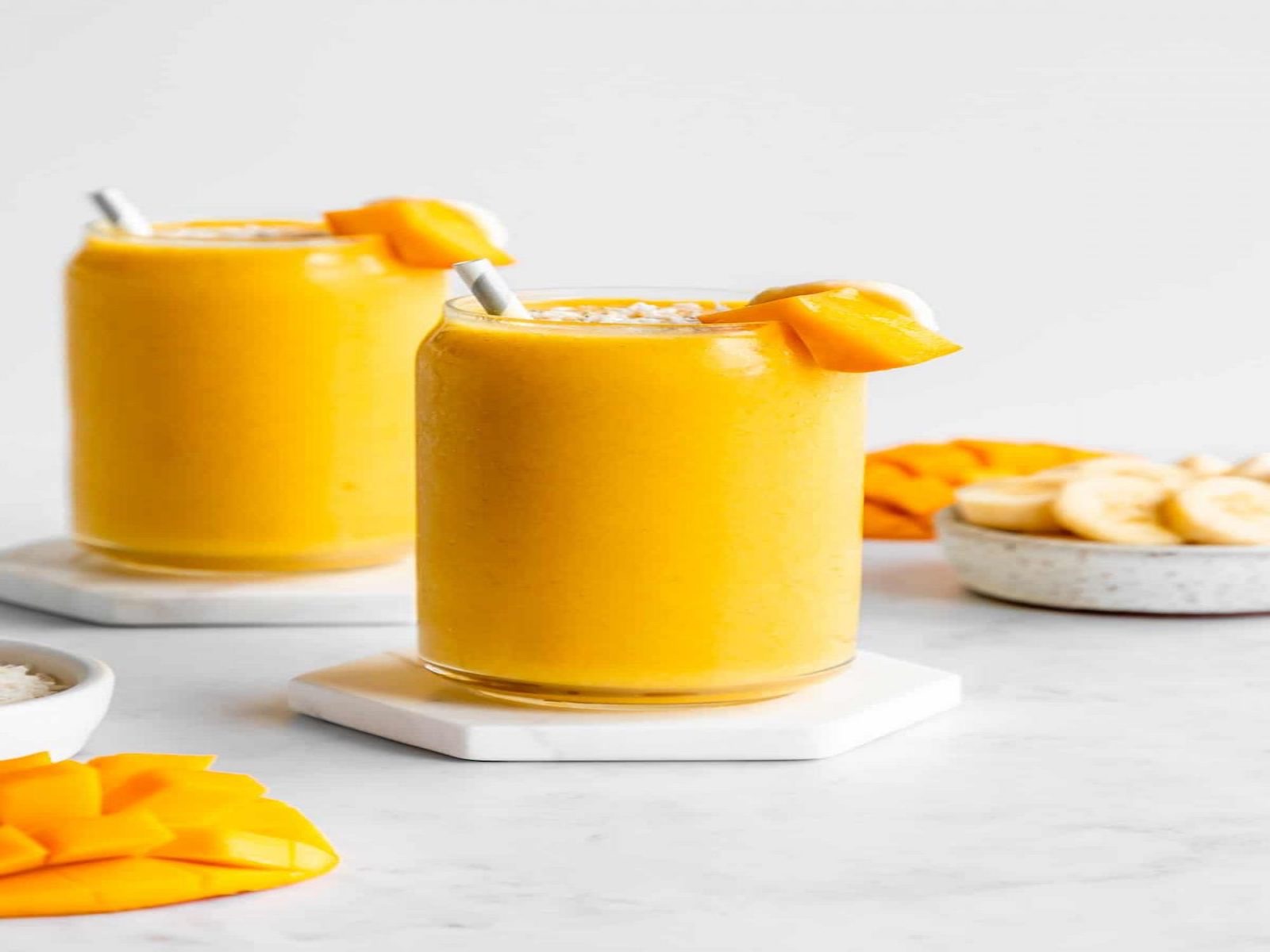 Fresh Turmeric Mango Juice.