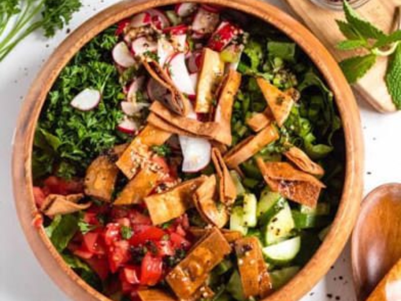Fattoush Salad Vegan.
